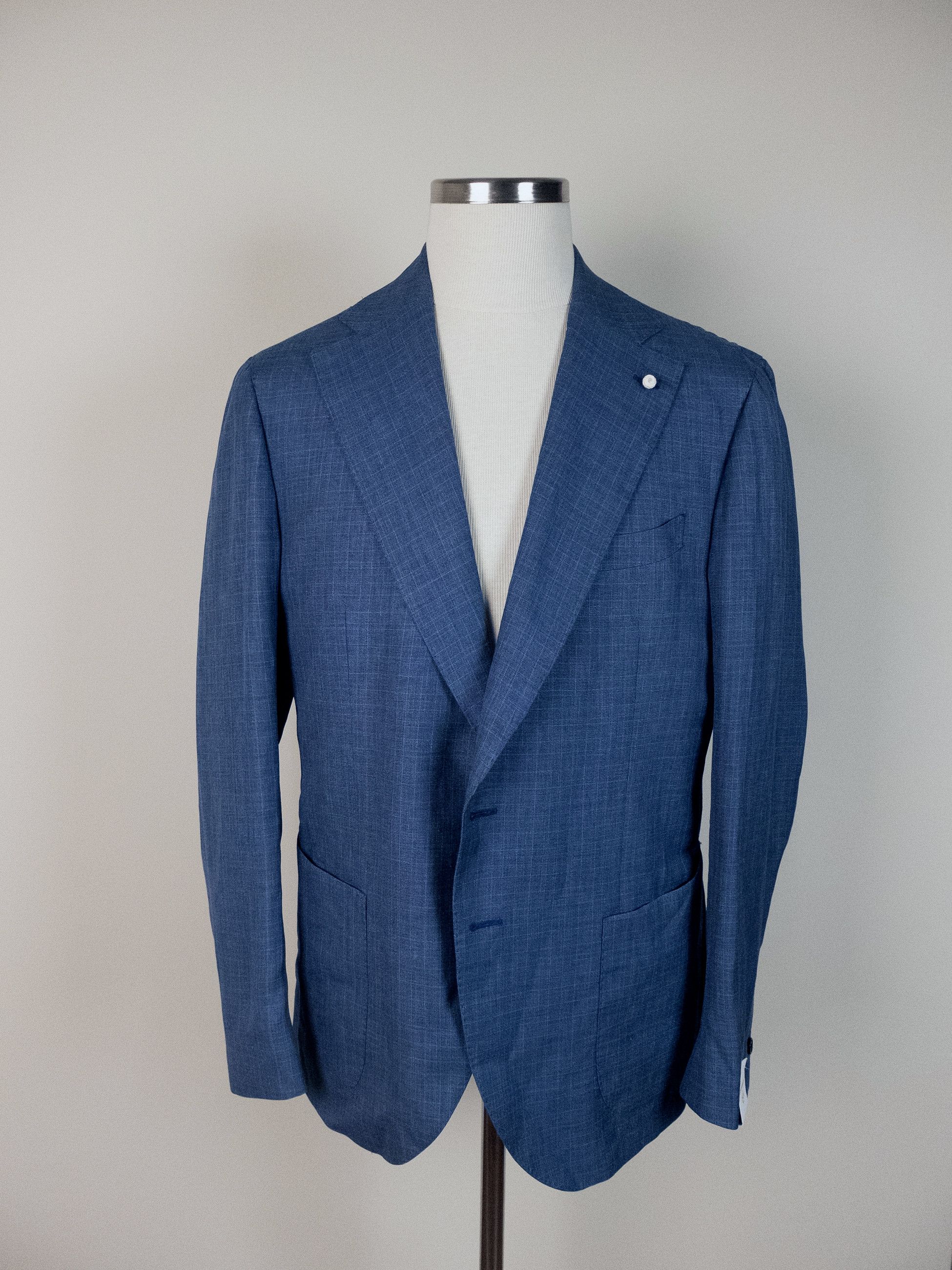 Luigi Bianchi LUIGI BIANCHI SARTORIA blue linen wool silk sportcoat 44 Size 44R - 1 Thumbnail