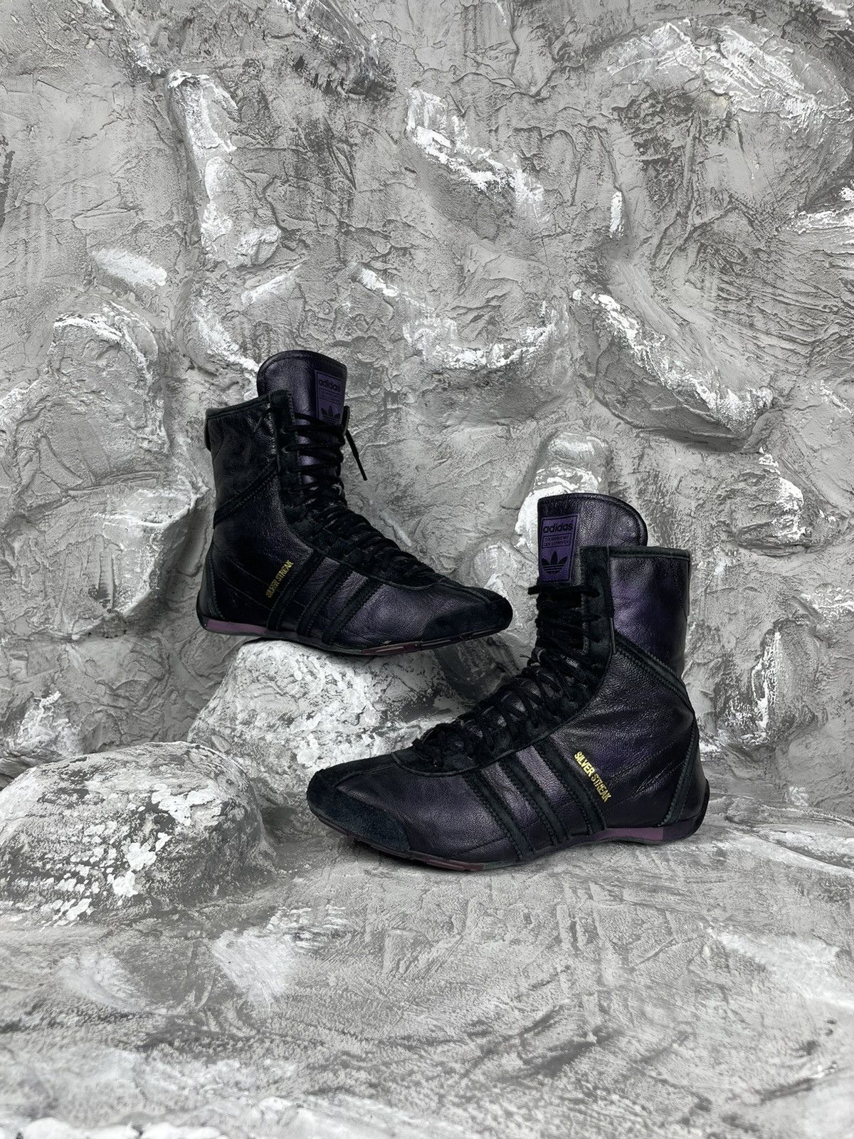 Adidas Adidas Silver Streak Vntg Rare Moto Wrestling Box High Shoes Grailed