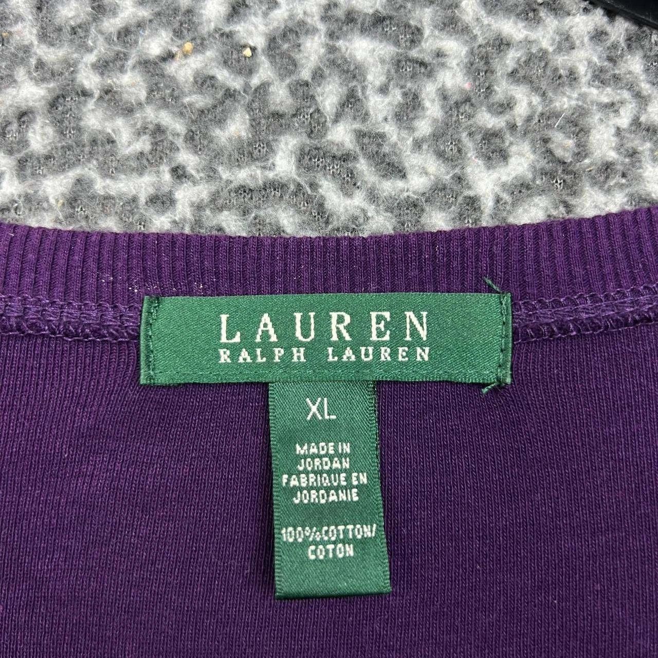 Lauren Ralph Lauren Lauren Ralph Lauren Blouse Women Purple Henley Cotton XL Size XL / US 12-14 / IT 48-50 - 3 Thumbnail