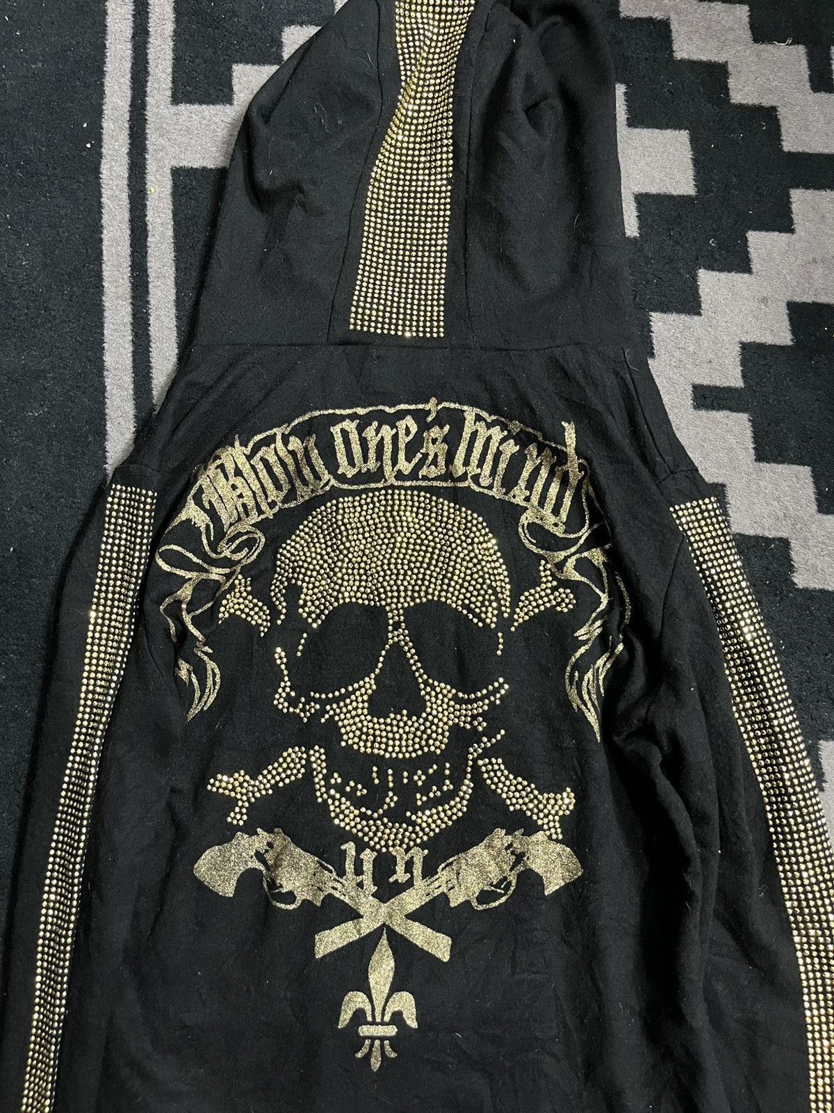 Le Grande Bleu (L.G.B.) 2000s Manalia cross mohawk glitter gold hoodie Size US M / EU 48-50 / 2 - 3 Thumbnail
