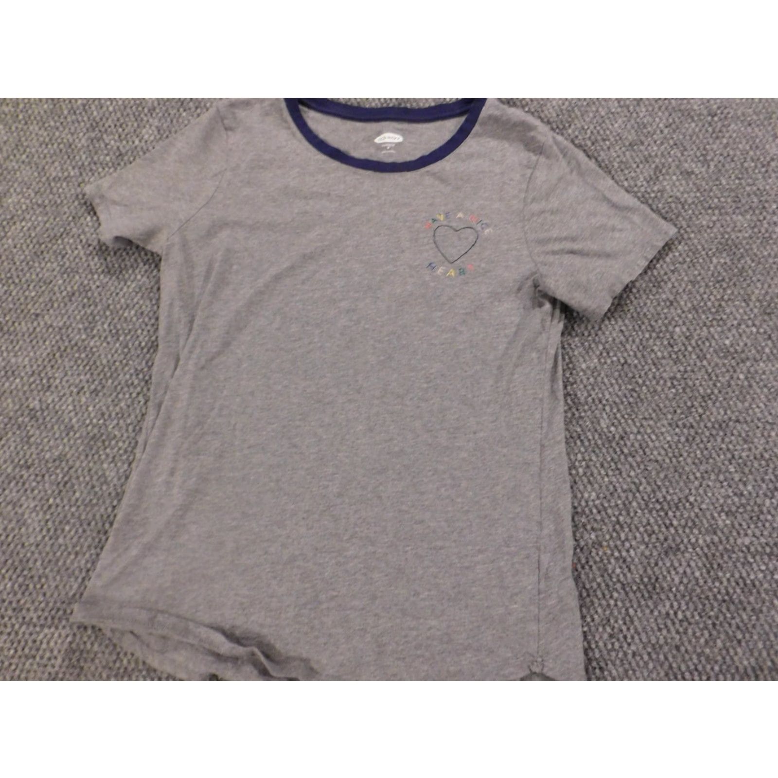 Old Navy Old Navy Womens Blouse M Gray Short Sleeve Round Neck Pullover Cotton Stretch Casual Regular Womens Size M / US 6-8 / IT 42-44 - 3 Thumbnail