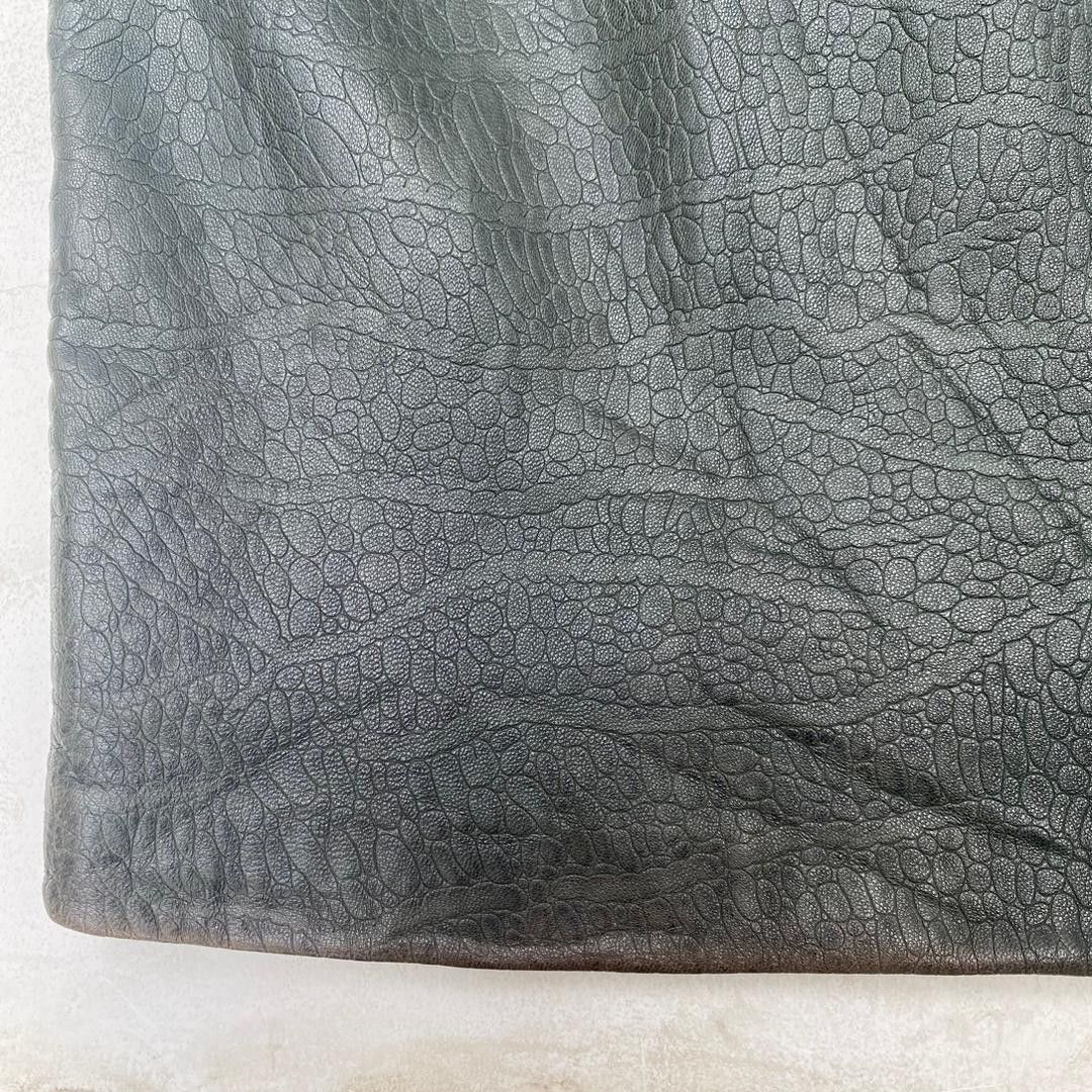 Vintage VINTAGE SHEEP LEATHER SKIRT DARK GREEN Size 26" / US 2 / IT 38 - 6 Thumbnail