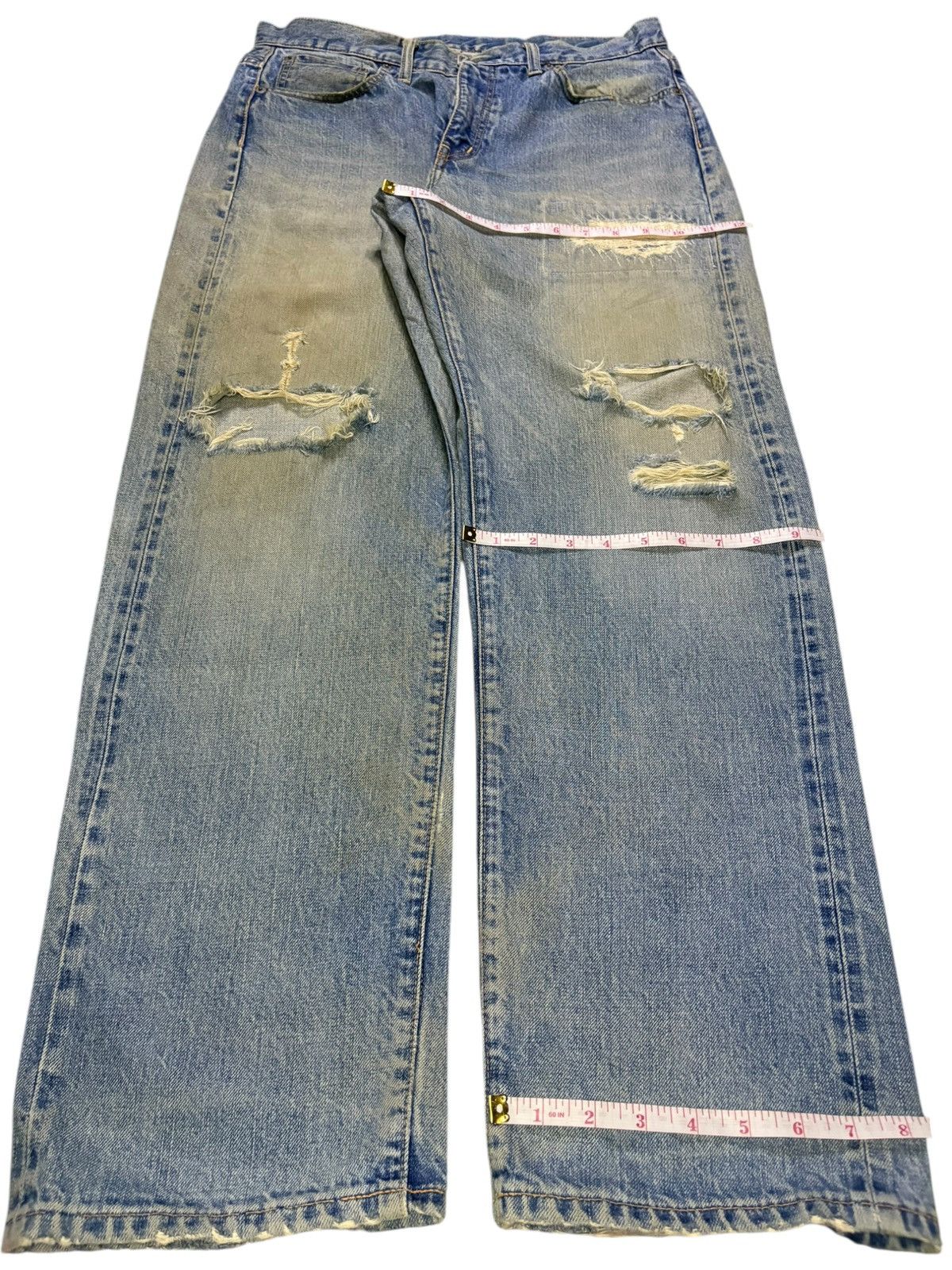 WHIZ LIMITED Vintage Japanese Brand Selvedge Mud Wash Distress Baggy Jean Size US 32 / EU 48 - 15 Thumbnail