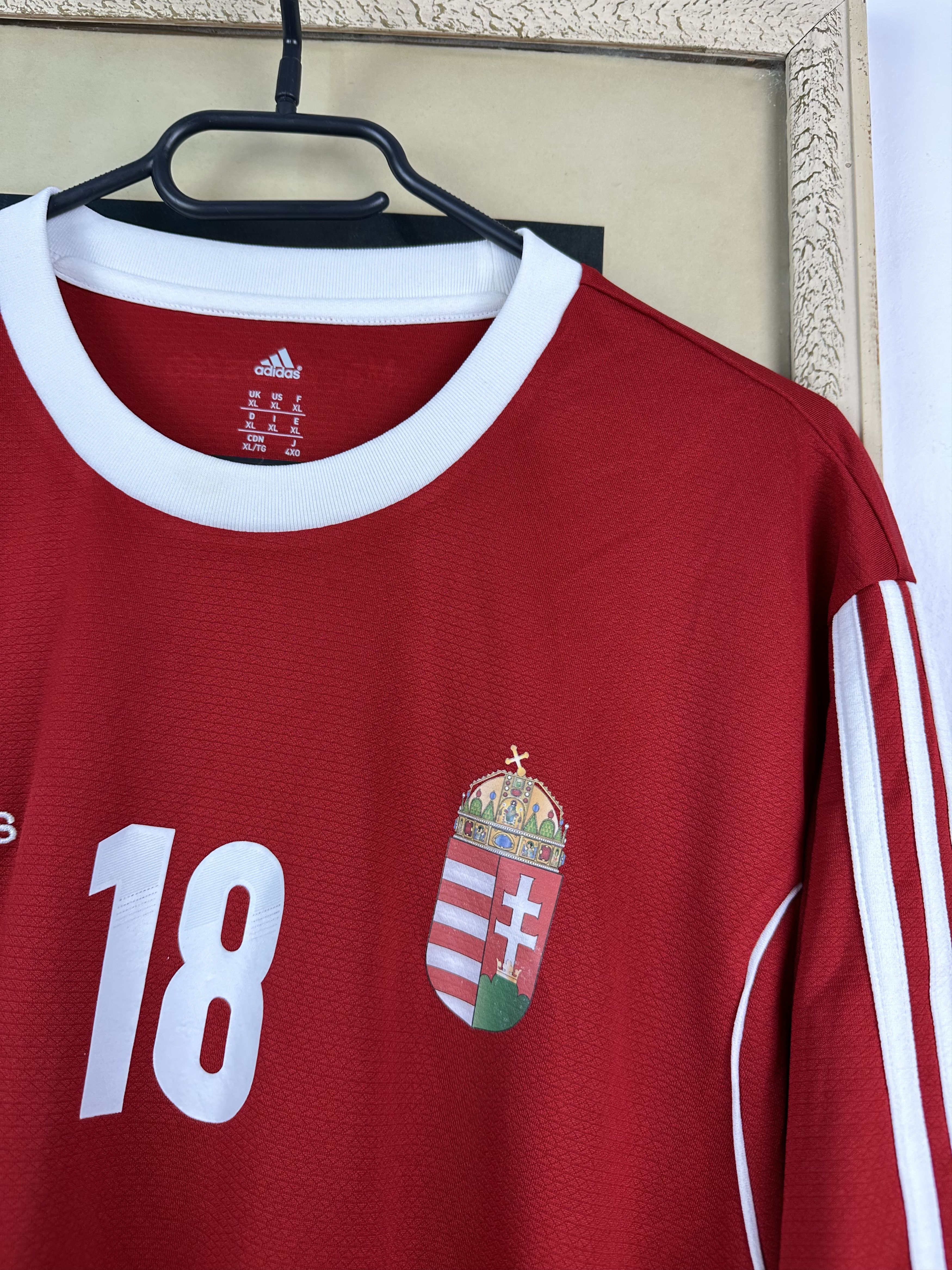 Adidas Hungary football shirt 2012 Soccer #18 Halmosi Adidas Jersey Size US XL / EU 56 / 4 - 5 Thumbnail