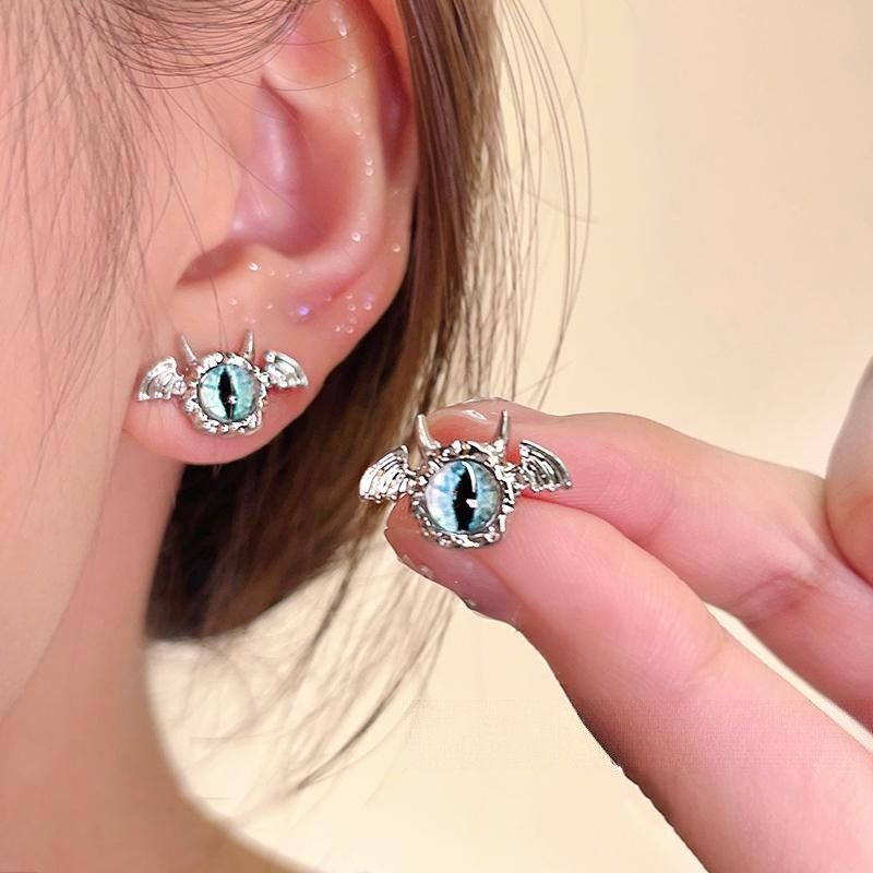 Jewelry Evil Eye Dark Earrings One Pairs Chrome Jewelry Size ONE SIZE - 1 Thumbnail
