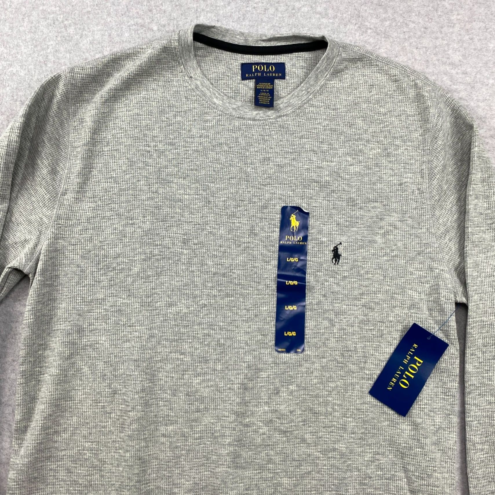 Polo Ralph Lauren VINTAGE Polo Ralph Lauren Thermal Sleep Shirt Men L Gray Waffle Knit Long Sleeve NWT Size US L / EU 52-54 / 3 - 2 Thumbnail