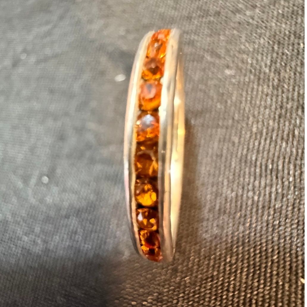 Other Sterling Silver Orange Swarovski Ring Size 8.5-9 Size ONE SIZE - 1 Thumbnail