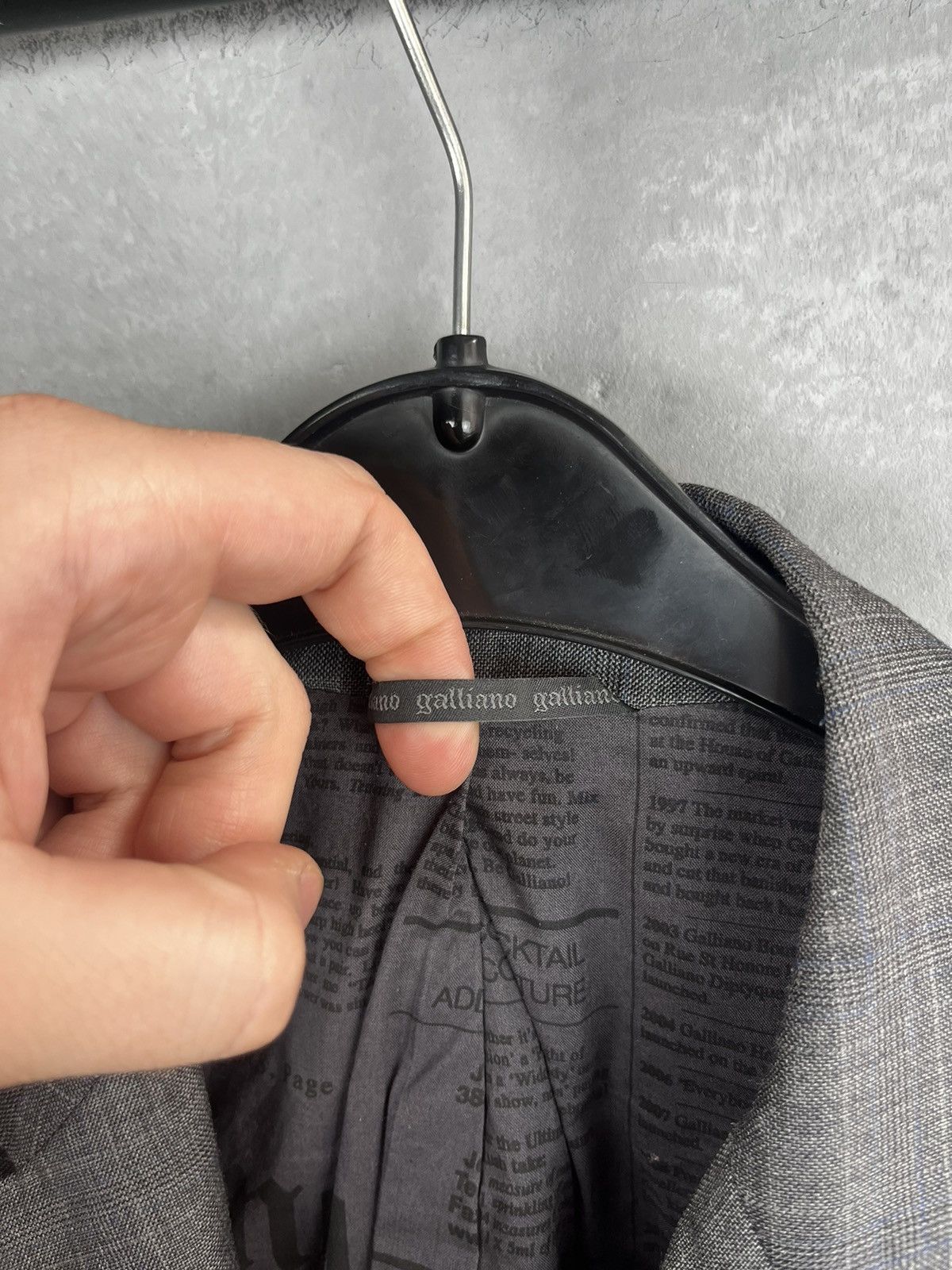 John Galliano John Galliano Printed Grey Blazer Size 50R - 17 Thumbnail