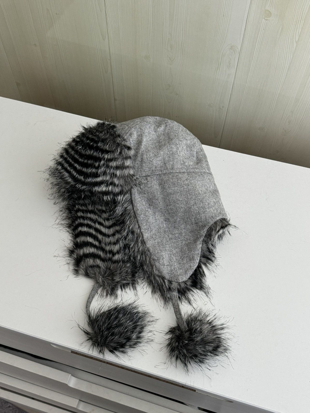 Japanese Brand Vintage Y2K fuzzy fur ushanka hat punk Japanese mohair Size ONE SIZE - 1 Thumbnail
