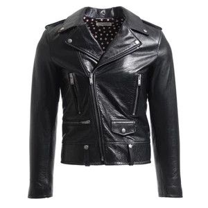 Yves Saint Laurent Motocycle leather jacket star biker black full grain Size US M / EU 48-50 / 2 - 17 Thumbnail