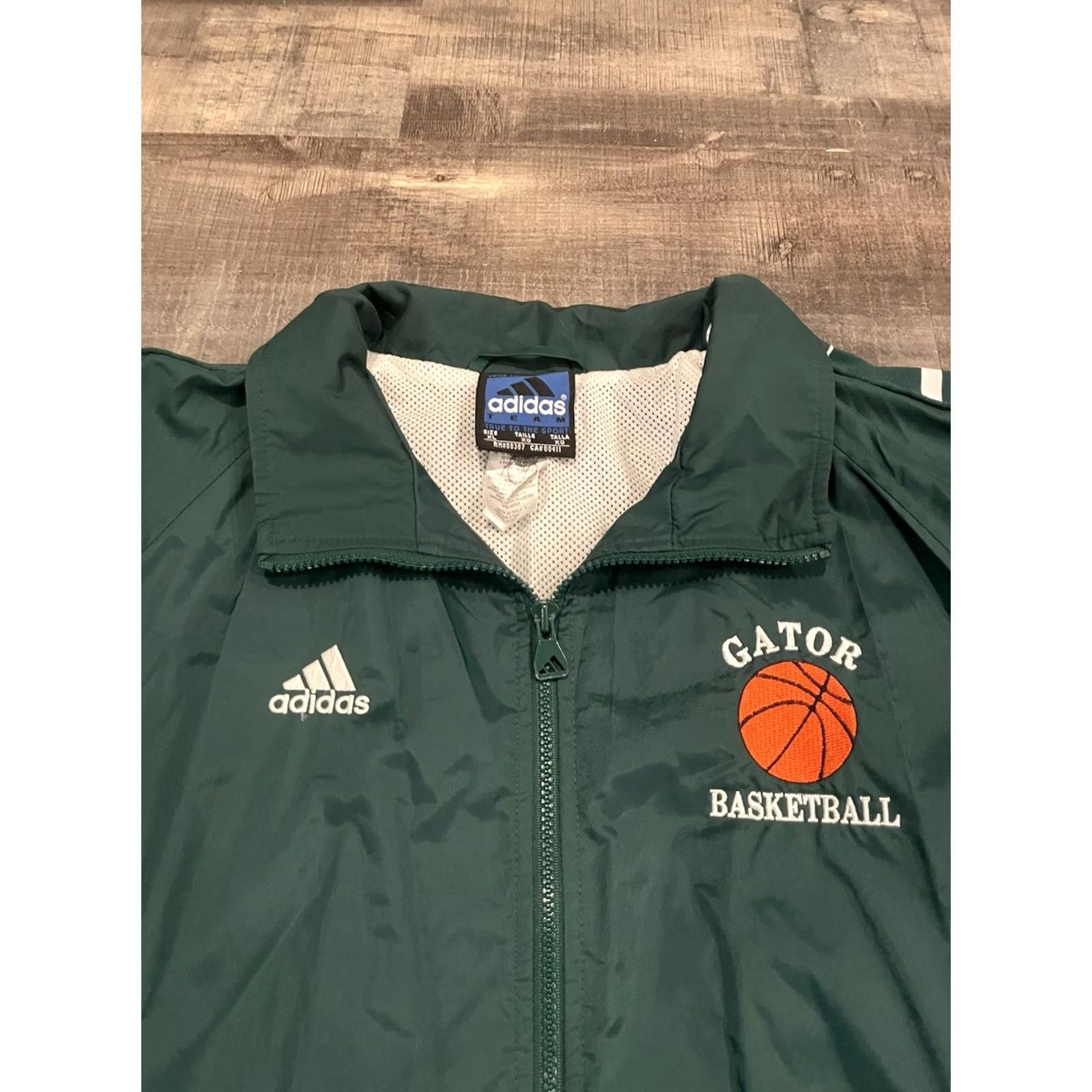 Adidas VINTAGE Adidas Tracksuit XL Jacket & Pants Windbreaker Green Gator Basketball 90s Streetwear Y2K Mens Size 46R - 3 Thumbnail
