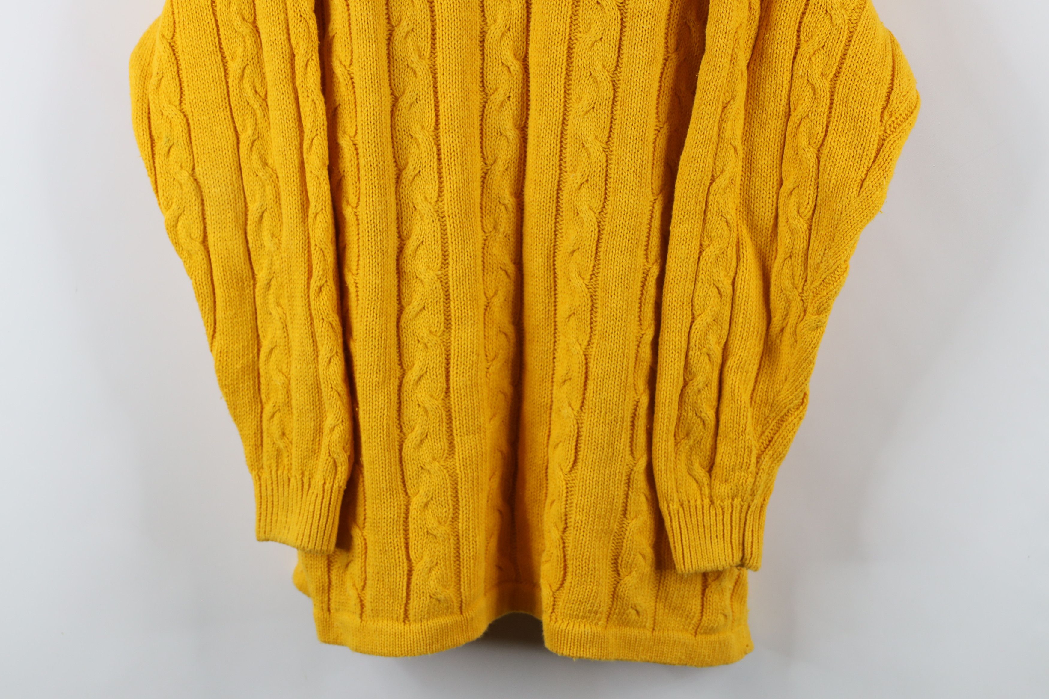 Vintage Vintage 90s Streetwear Chunky Cable Knit Sweater Yellow Size M / US 6-8 / IT 42-44 - 3 Thumbnail