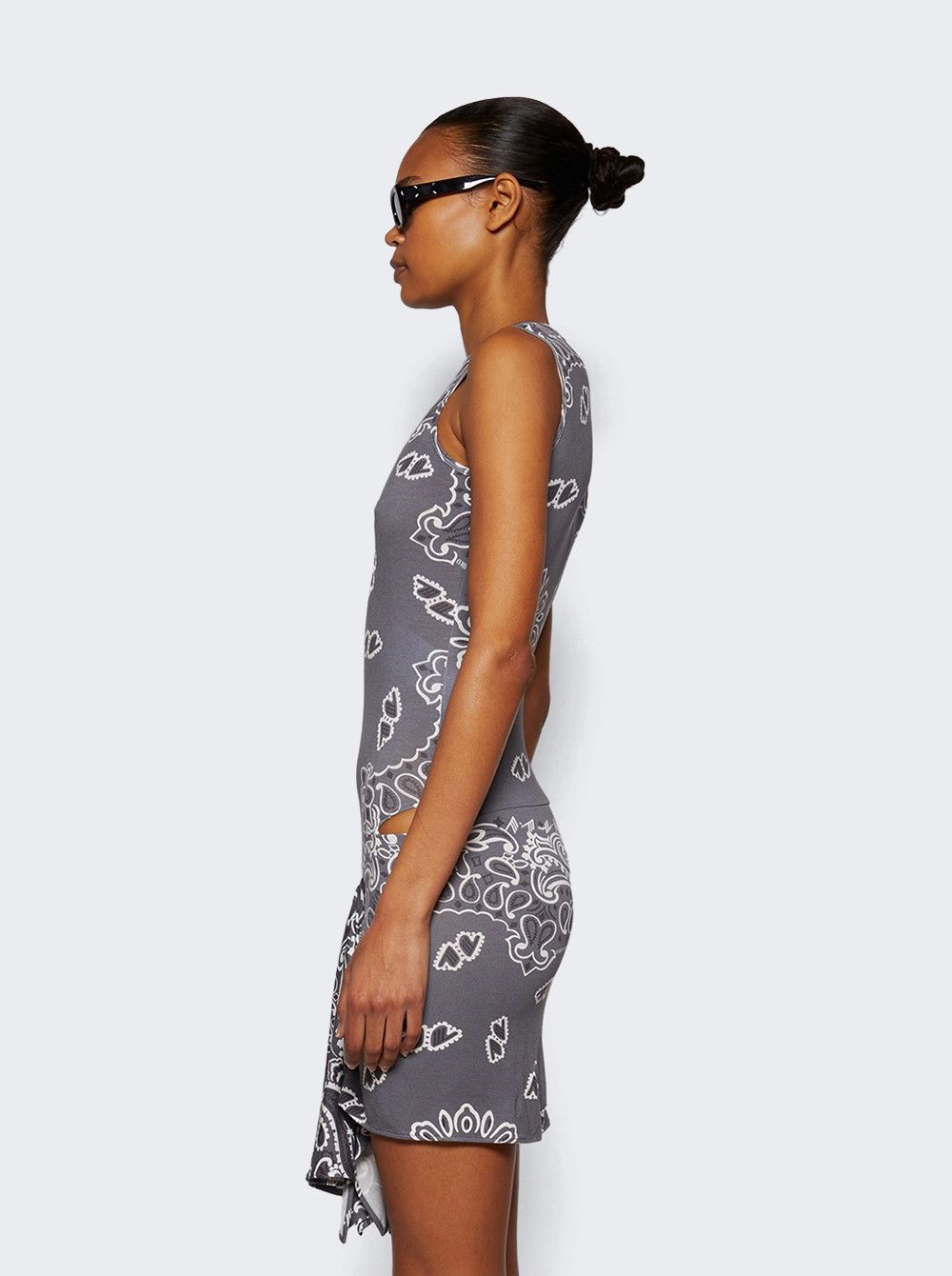 The Attico o1mle0526 Mini Bandana Dress in Gray Size M / US 6-8 / IT 42-44 - 5 Thumbnail