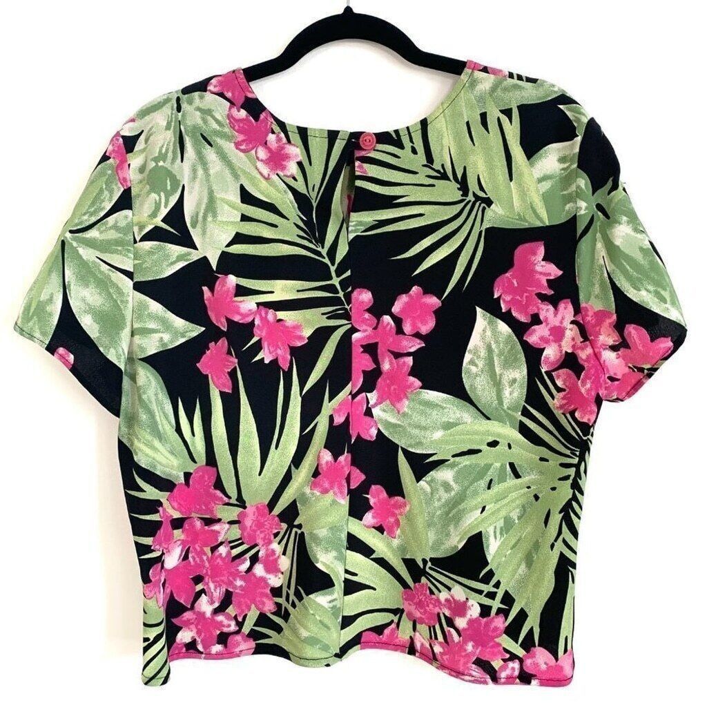 Other On by Leboff Pink & Green Tropical Top Women's Size Large Size L / US 10 / IT 46 - 7 Thumbnail