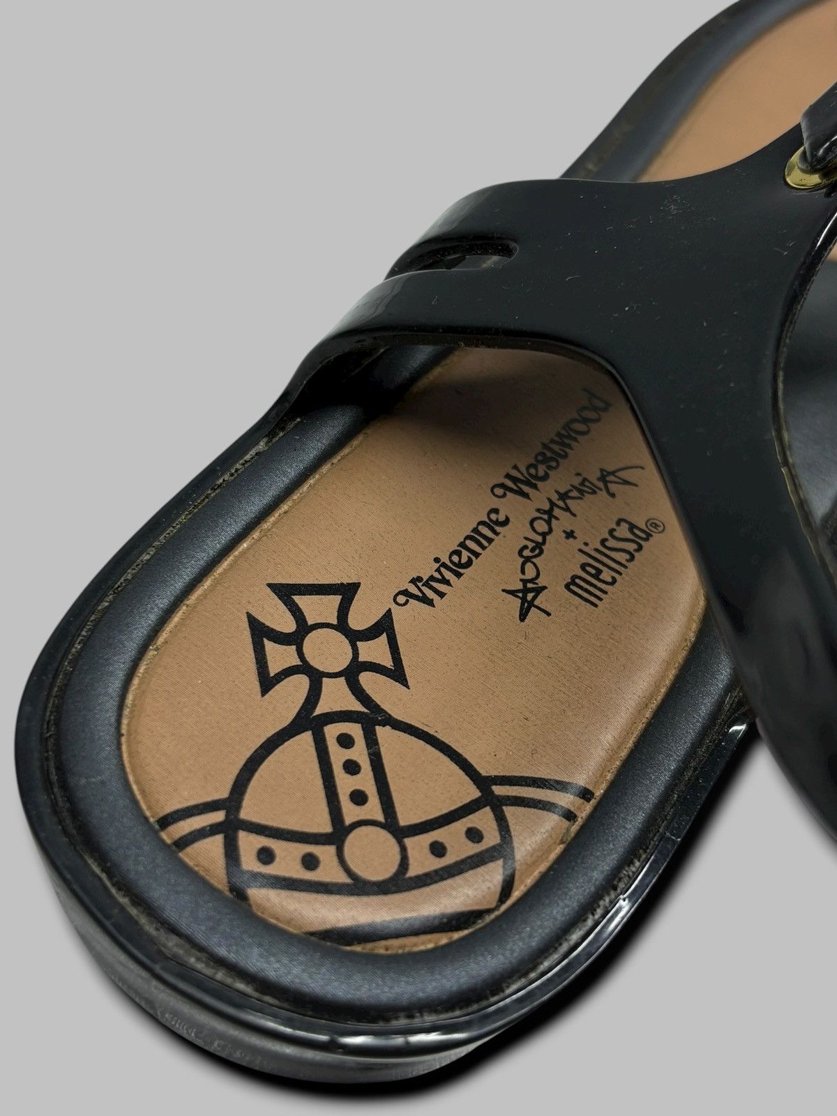 Vivienne Westwood Vivienne Westwood x Melissa Solar Orb Logo Black Sandals Size US 9 / IT 39 - 13 Thumbnail