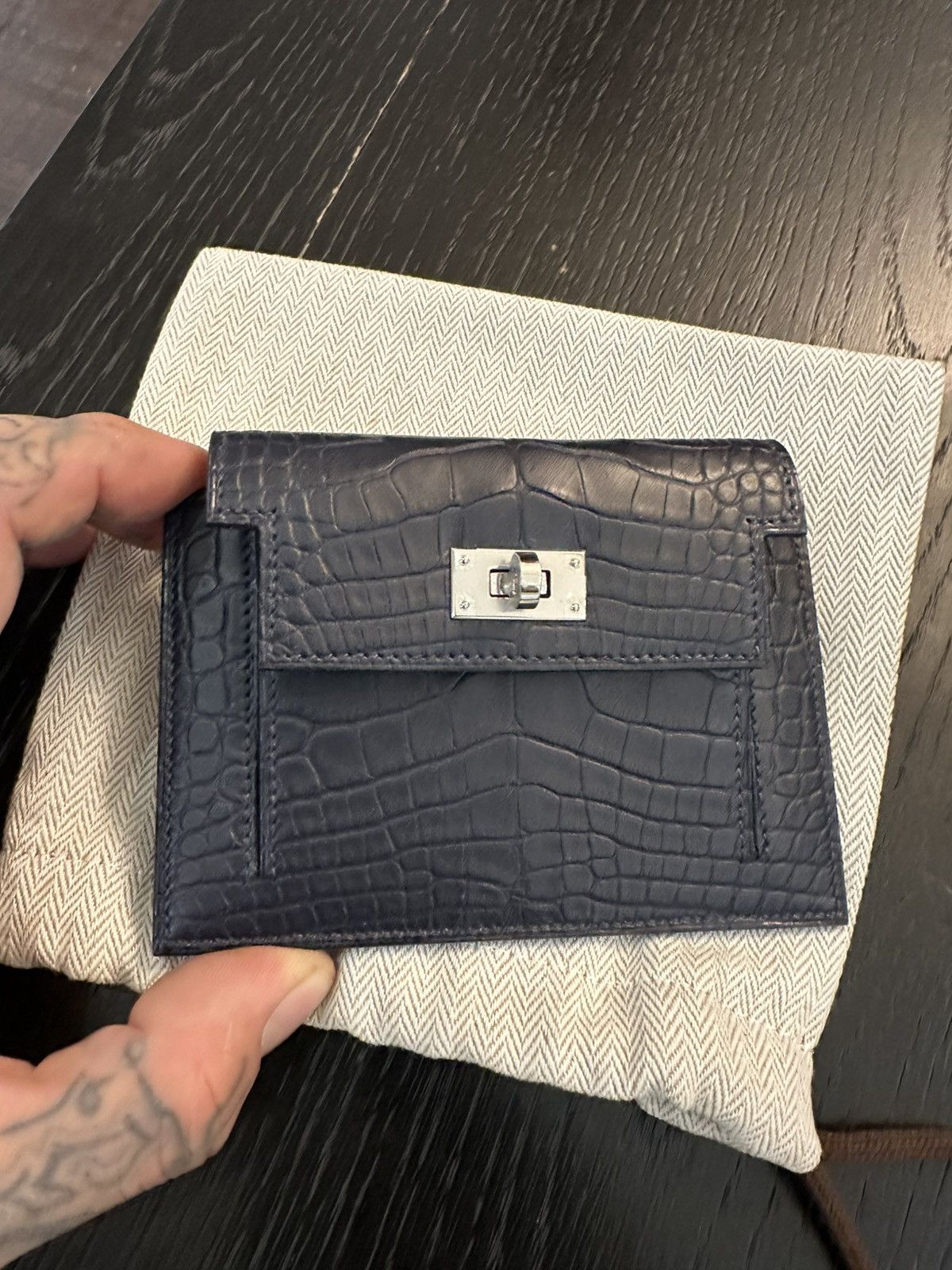 Hermes Hermes 2026 NEW 1:1 CROC KELLY POCKET MINI COMPACT WALLET Size ONE SIZE - 13 Thumbnail