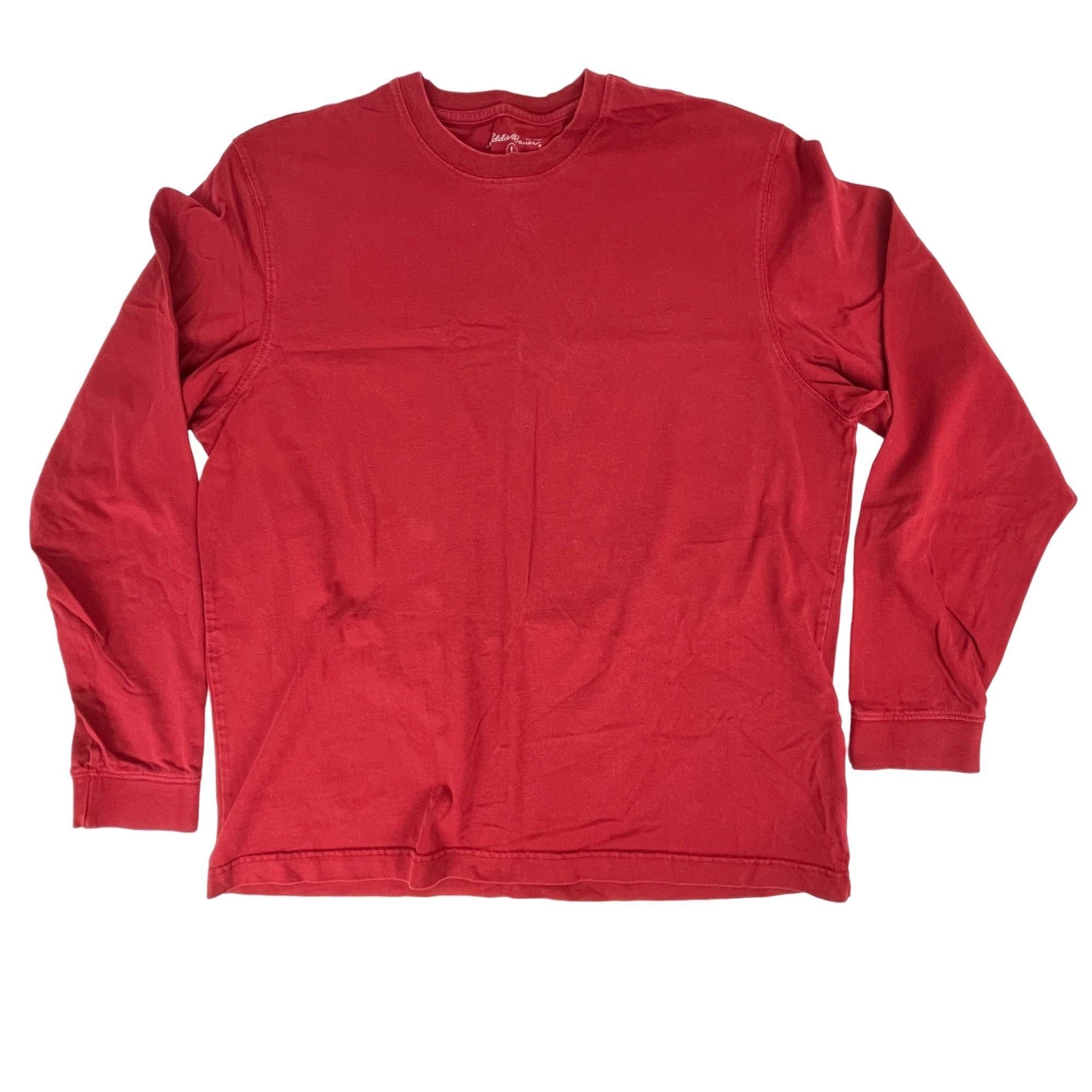 Eddie Bauer Eddie Bauer Men's Long-Sleeve T-Shirt Top Crew-Neck Red Sz. Size US L / EU 52-54 / 3 - 1 Thumbnail