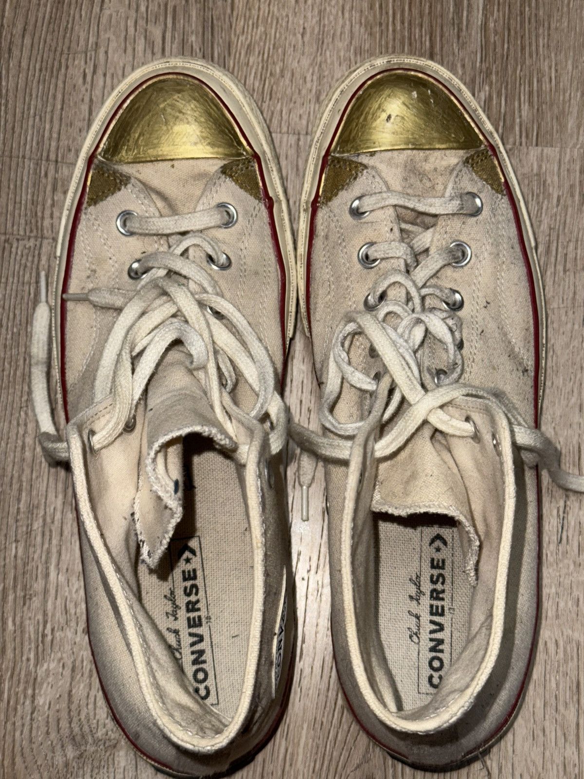 Converse Gold painted Ivory Converse Chuck 70s Size US 10.5 / EU 43-44 - 1 Thumbnail