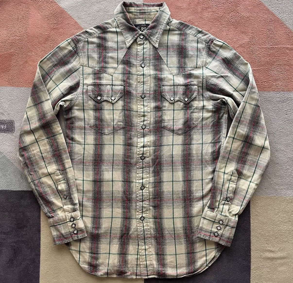 RRL Ralph Lauren RRL Ralph Lauren Double RL Plaid Western Shirt K22 Size US XS / EU 42 / 0 - 1 Thumbnail