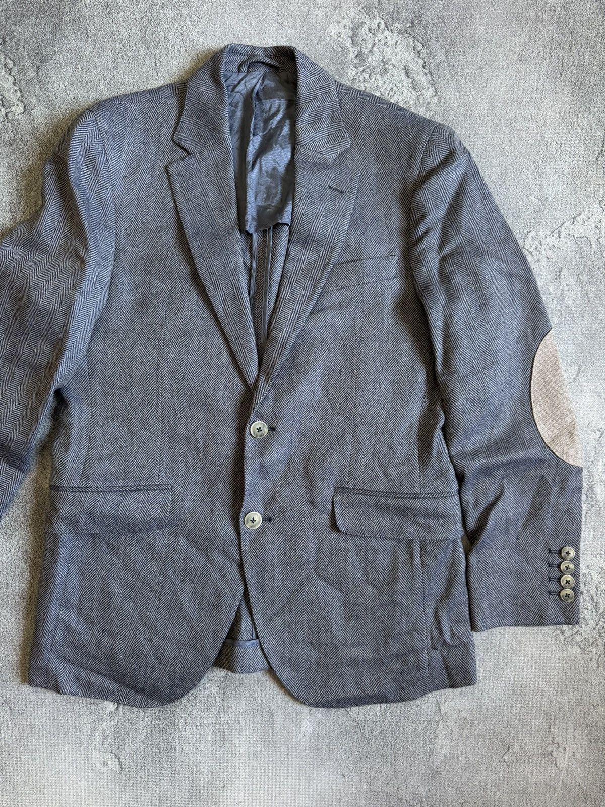 Hackett Mens Hackett London Wool Linen 2 Piece Blazer Size 48R Coat Size 48R - 2 Thumbnail