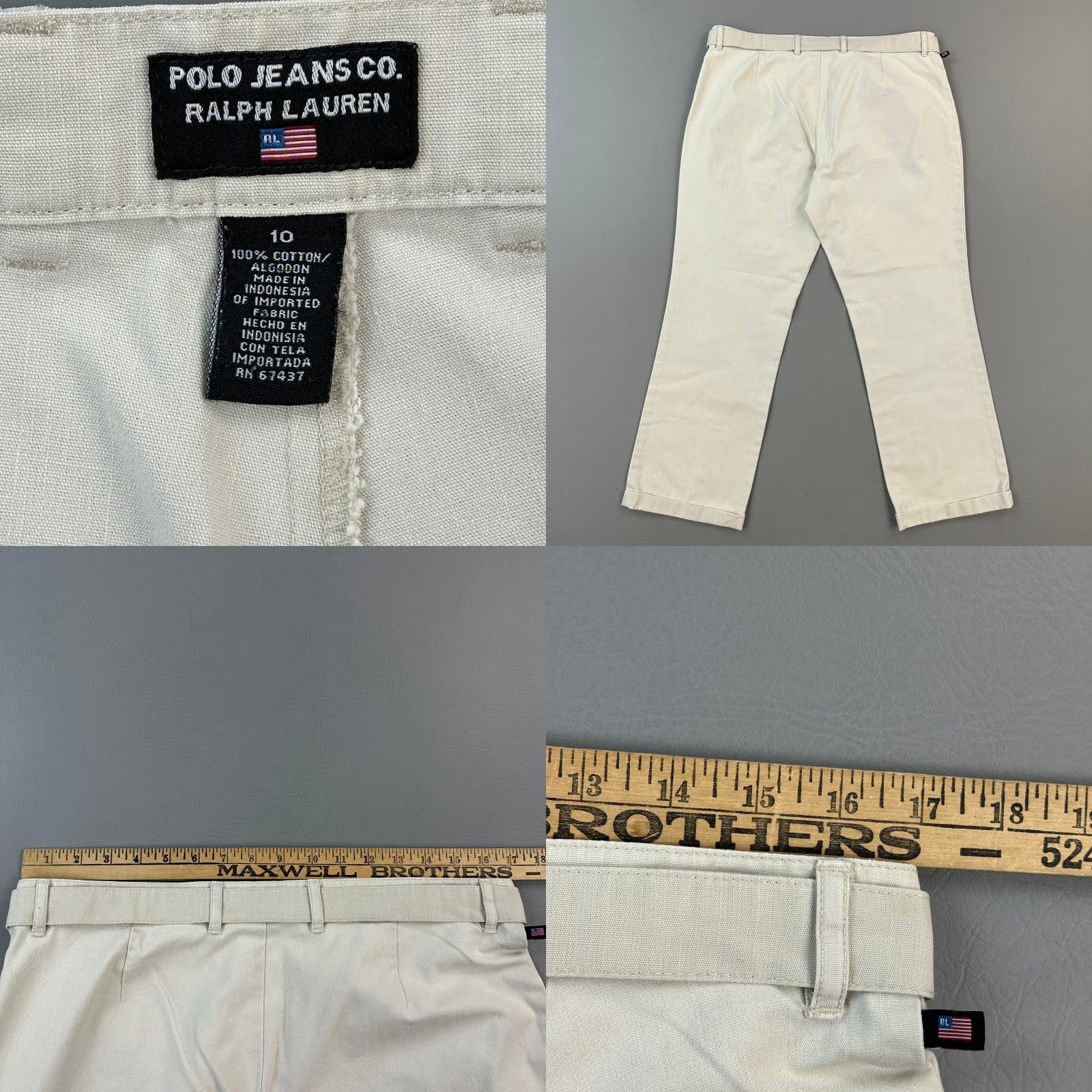 Ralph Lauren VINTAGE Polo Jeans Co Ralph Lauren Pants Women’s 10 Beige Cropped Belted Y2K Size 32" / US 10 / IT 46 - 8 Thumbnail