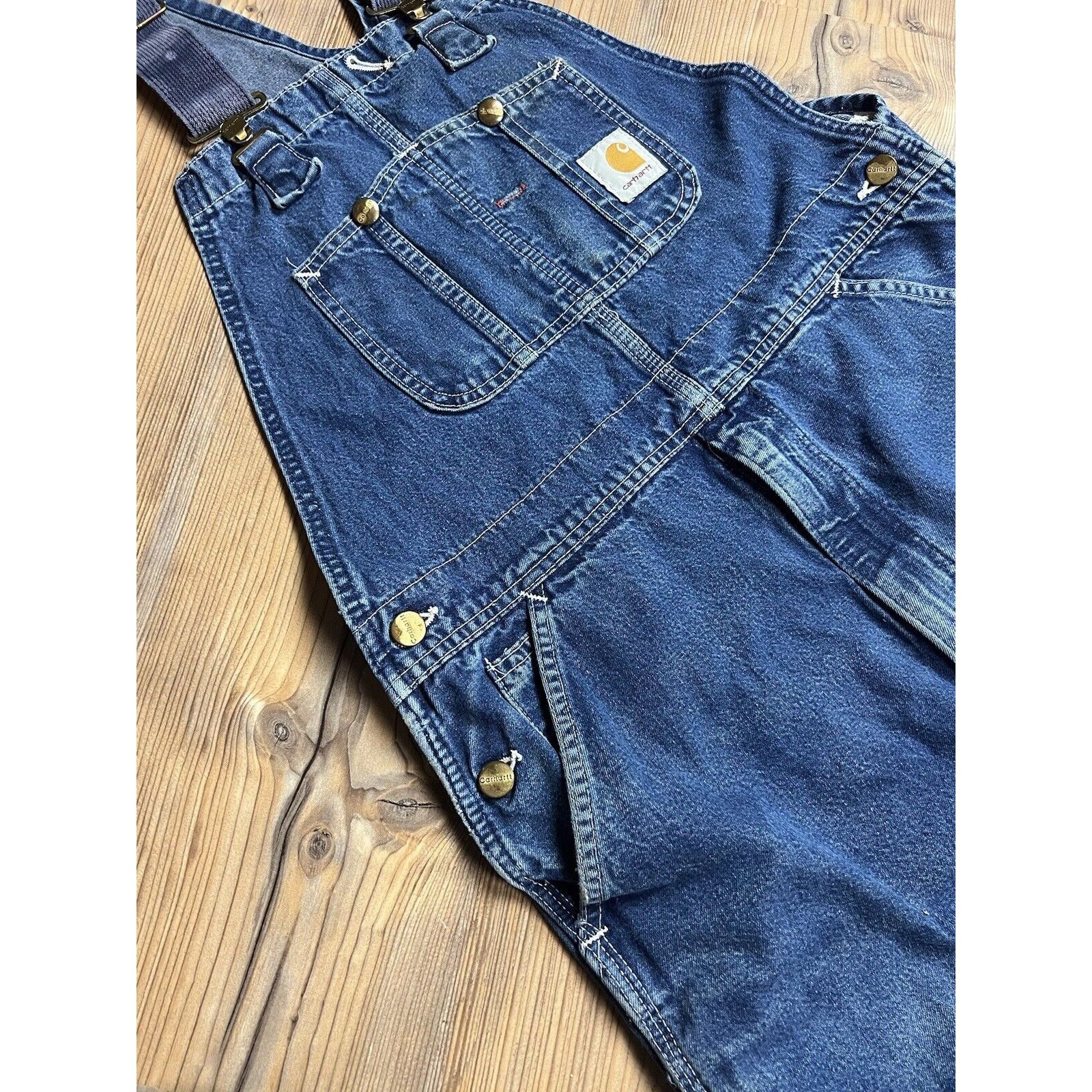 Carhartt Carhartt Vintage USA Women`s Workwear Blue Denim Bib Overall Size XXS / US 00 / IT 34 - 10 Thumbnail