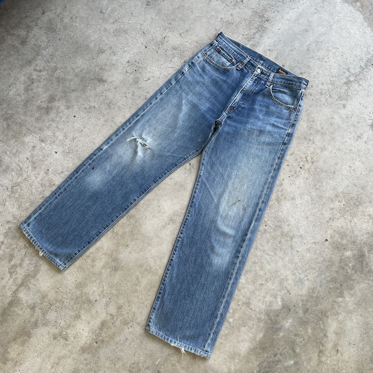 Japanese Brand × Jean × Vintage Vintage Bobson Lot512 Distressed Faded Jeans Denim Pants W31 Size US 31 - 2 Thumbnail