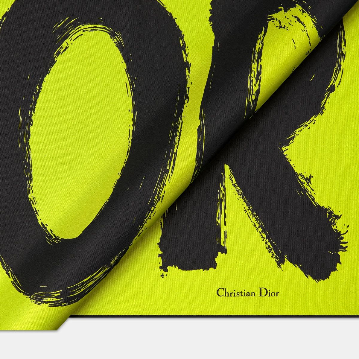 Dior o1bcso1str0226 Size:OS/90 Square Scarf in Lime Green Size ONE SIZE - 4 Thumbnail