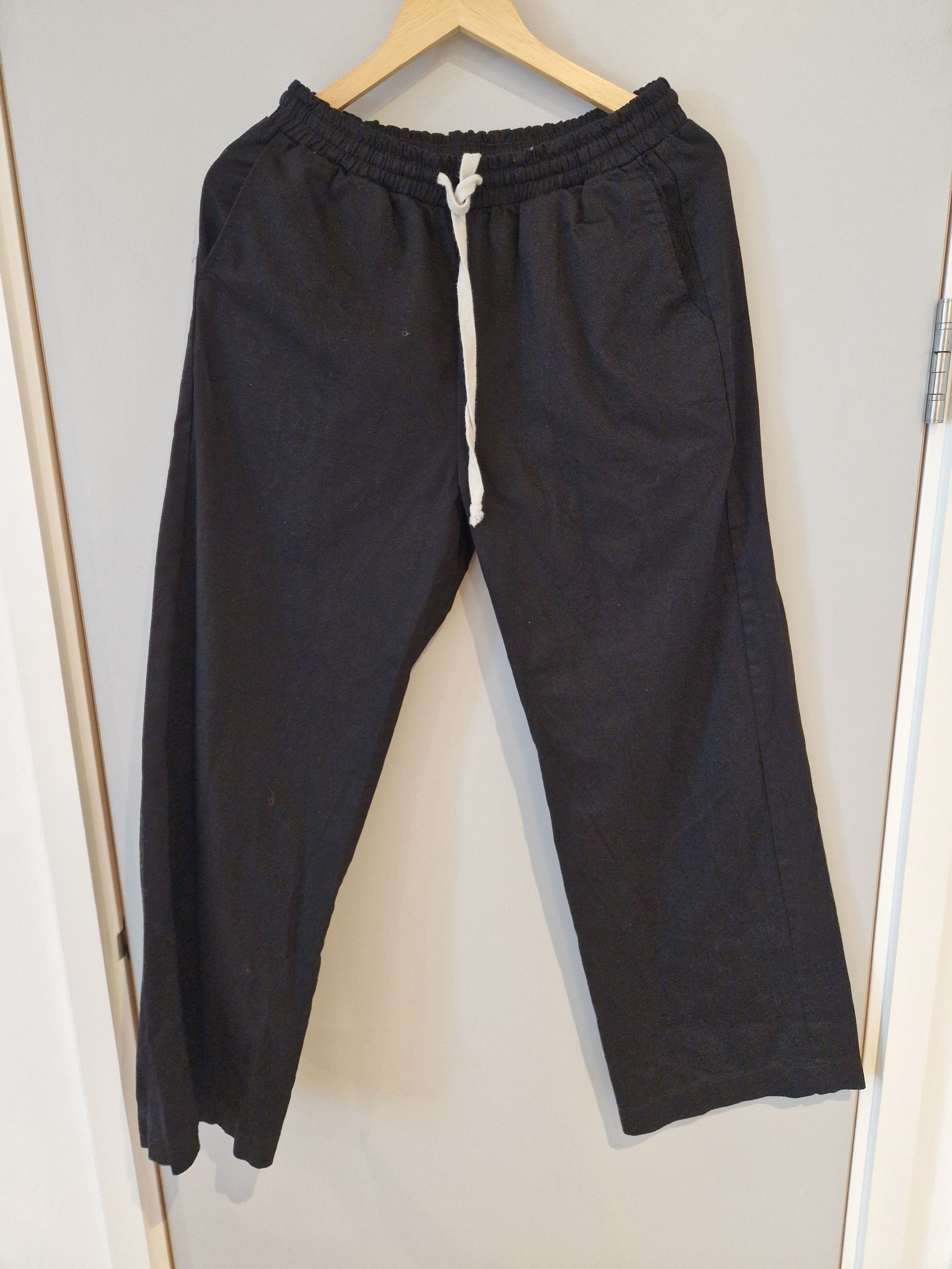 Designer Black Wide Leg Trousers Size US 30 / EU 46 - 1 Thumbnail