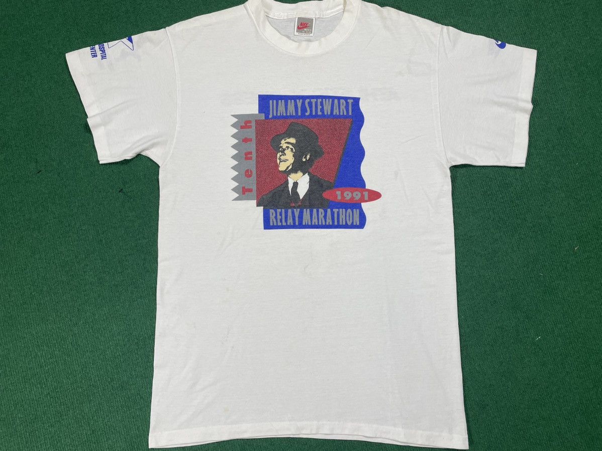 Nike × Vintage Vintage Jimmy Stewart 1991 Relay Marathon by Nike Size US XL / EU 56 / 4 - 1 Thumbnail