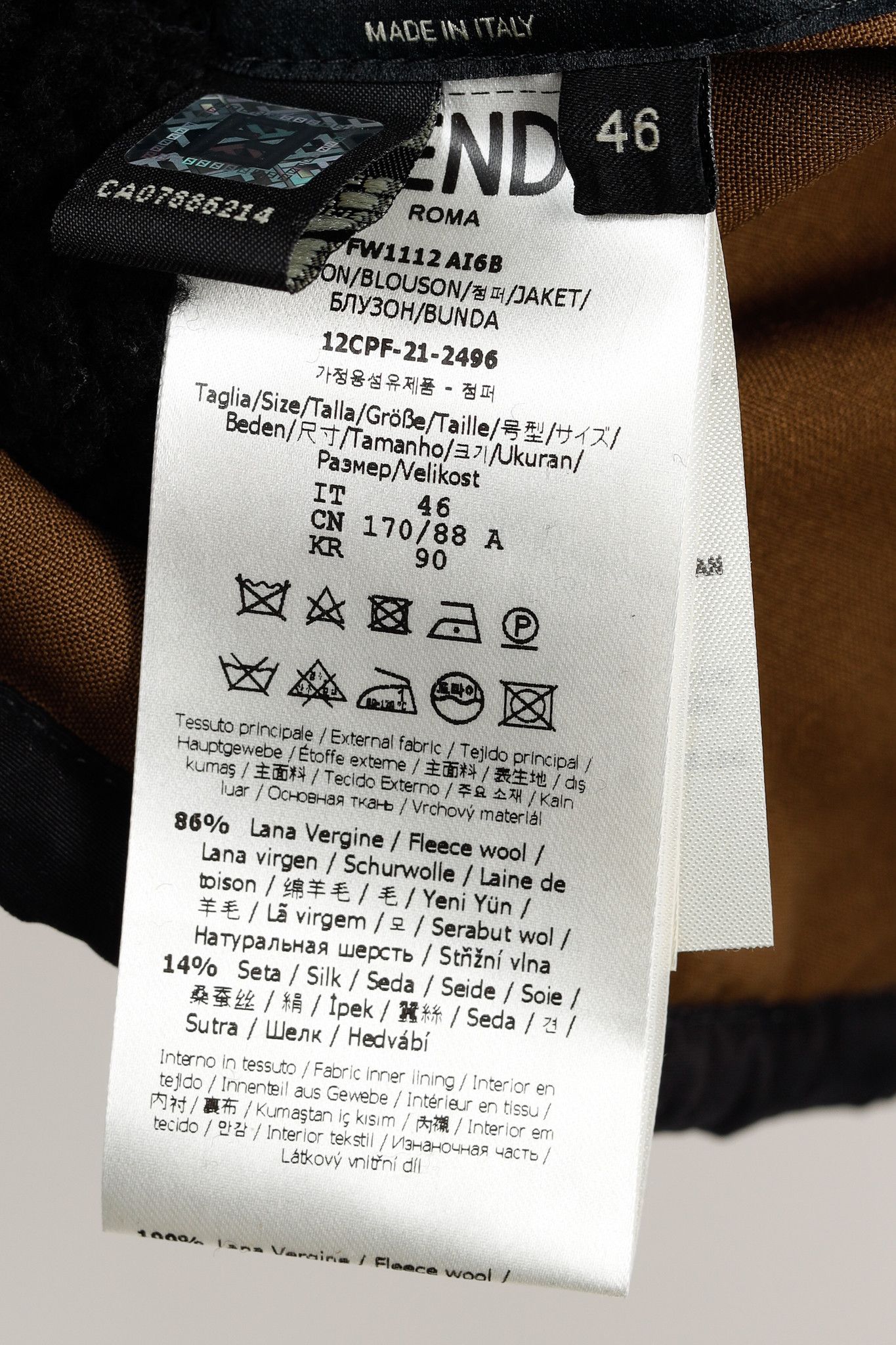 Fendi Fendi Reversible Black Wool Fleece & Brown Patchwork Jacket Size US S / EU 44-46 / 1 - 19 Thumbnail