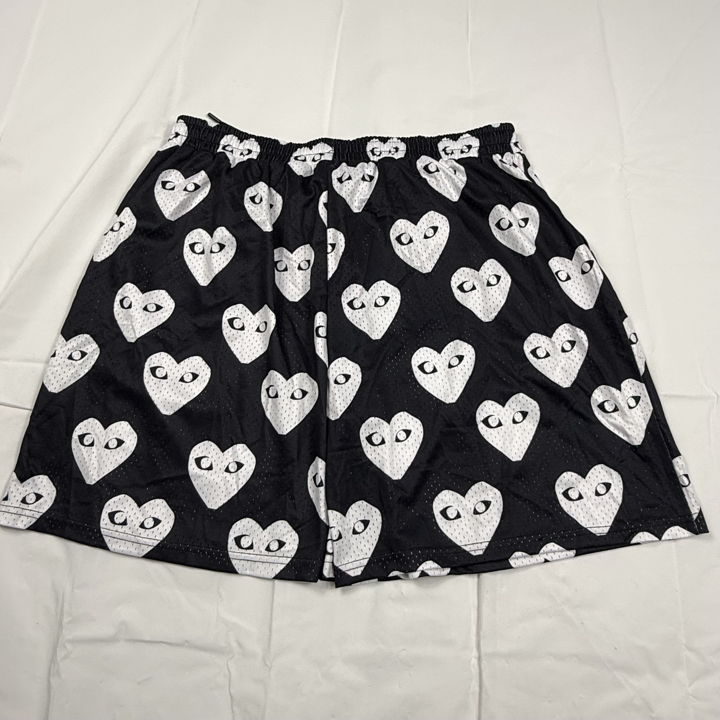 Other OB Heart Graphic Mesh Athletic Shorts Black White XXL Size US 40 / EU 56 - 4 Thumbnail