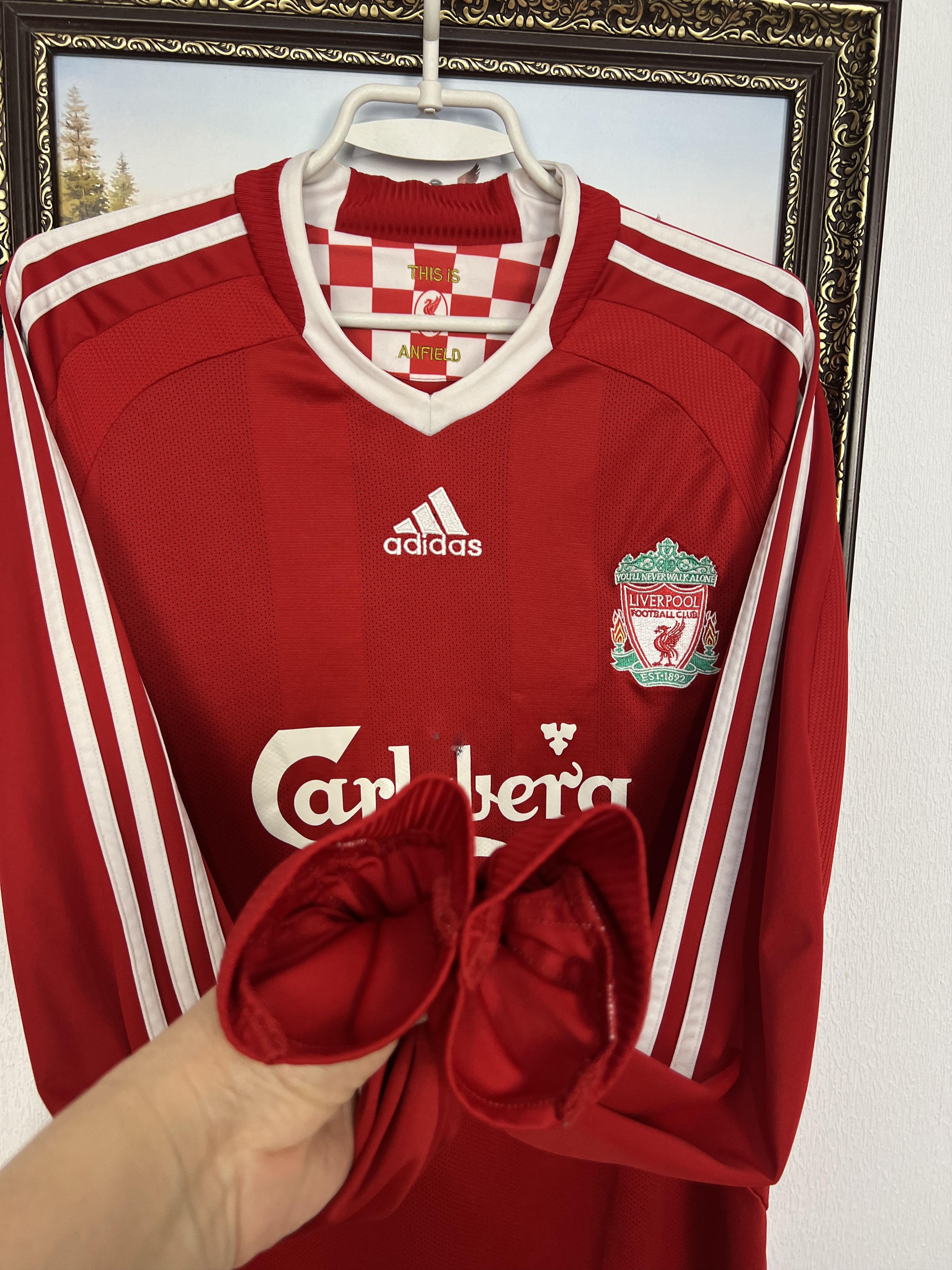 Adidas Liverpool football shirt Soccer Long Sleeve Jersey Trikot Size US M / EU 48-50 / 2 - 7 Thumbnail