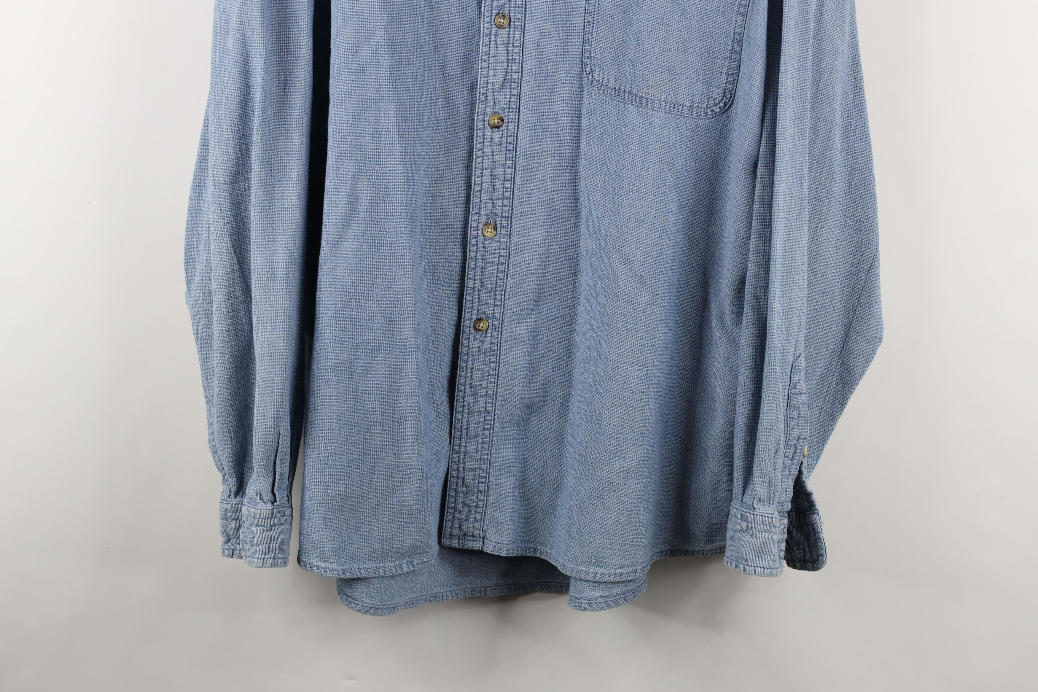 Vintage Vintage 90s University of Michigan Button Down Shirt Blue Size US XXL / EU 58 / 5 - 3 Thumbnail