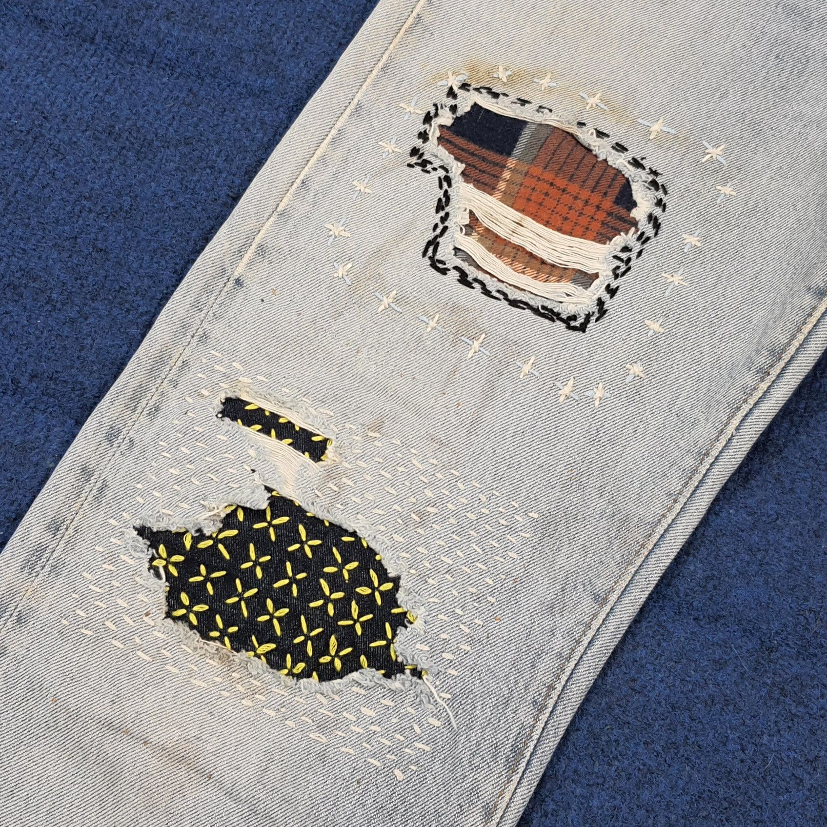 Levi's Vintage Levi’s 501 Custom Sashiko Repair Distressed C297N11 Size US 28 / EU 44 - 3 Thumbnail
