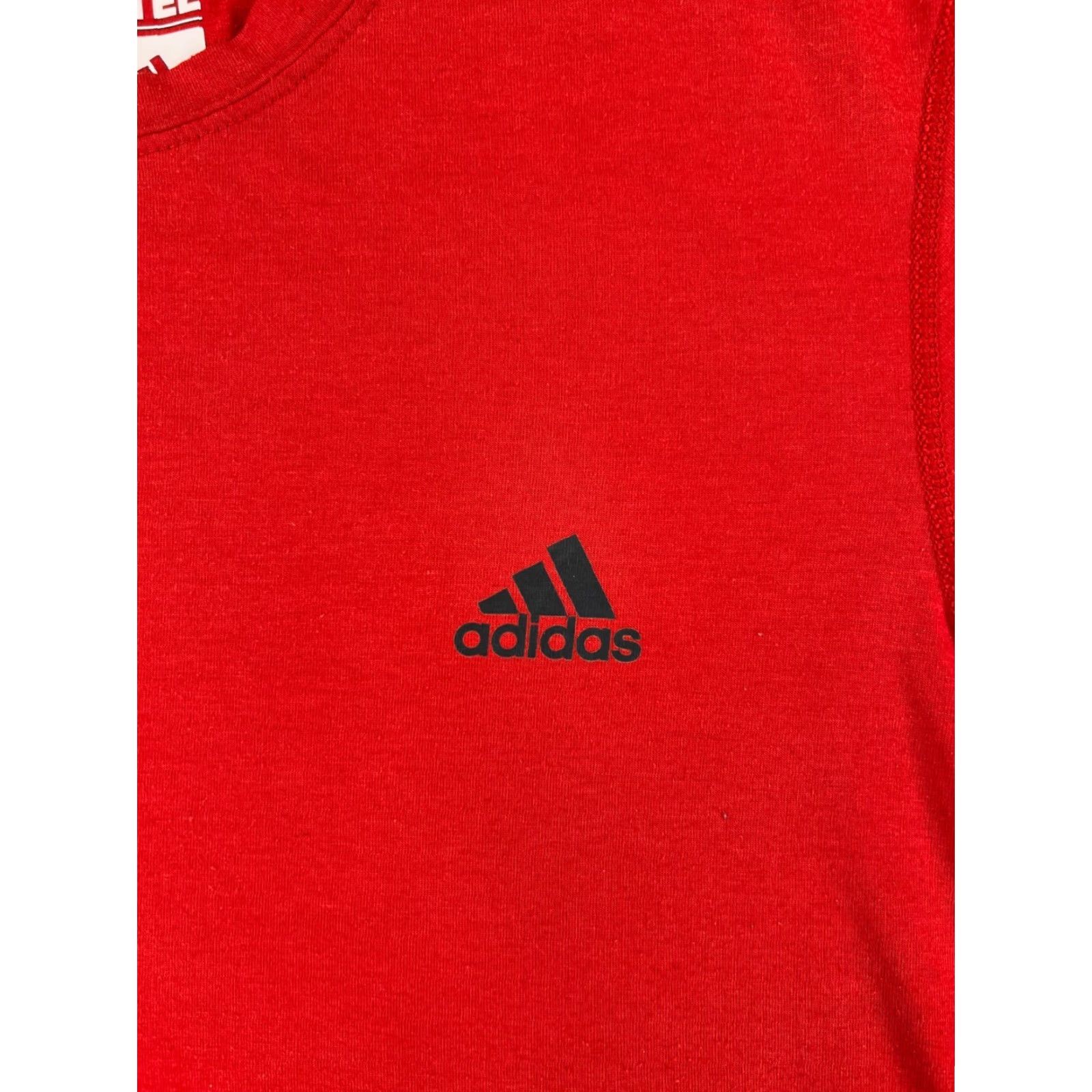 Adidas Adidas Shirt Men Medium Red Logo Short Sleeve Crew Neck Polyester Blend Size US M / EU 48-50 / 2 - 3 Thumbnail