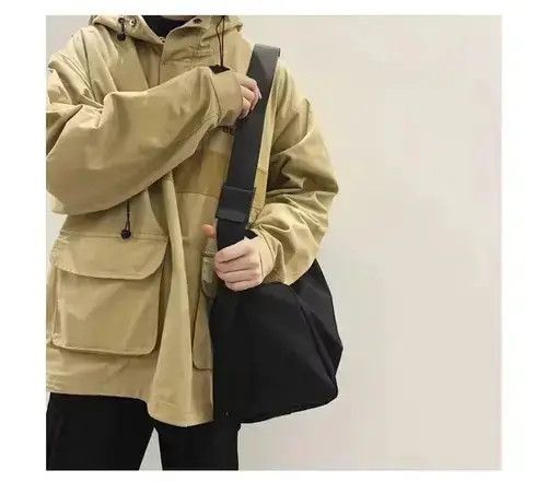 Fashion Y2K Large Capacity Crossbody Bag in Black, Men's