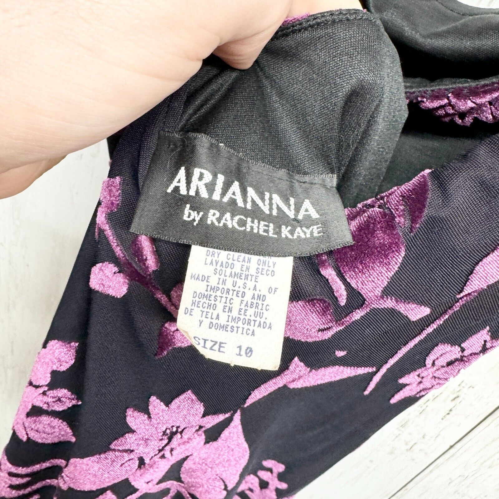 Vintage Vtg Arianna By Rachel Kaye Gown One Shoulder Maxi Velvet 10 Size L / US 10 / IT 46 - 5 Thumbnail