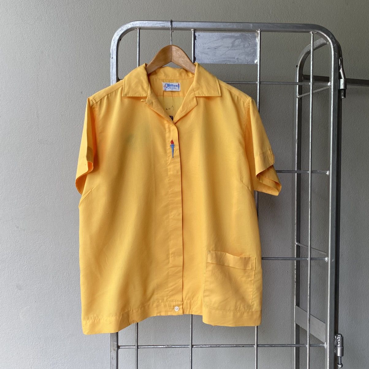 Other Hilton Yellow Short-Sleeve Bowling Shirt Size XS / US 0-2 / IT 36-38 - 3 Thumbnail