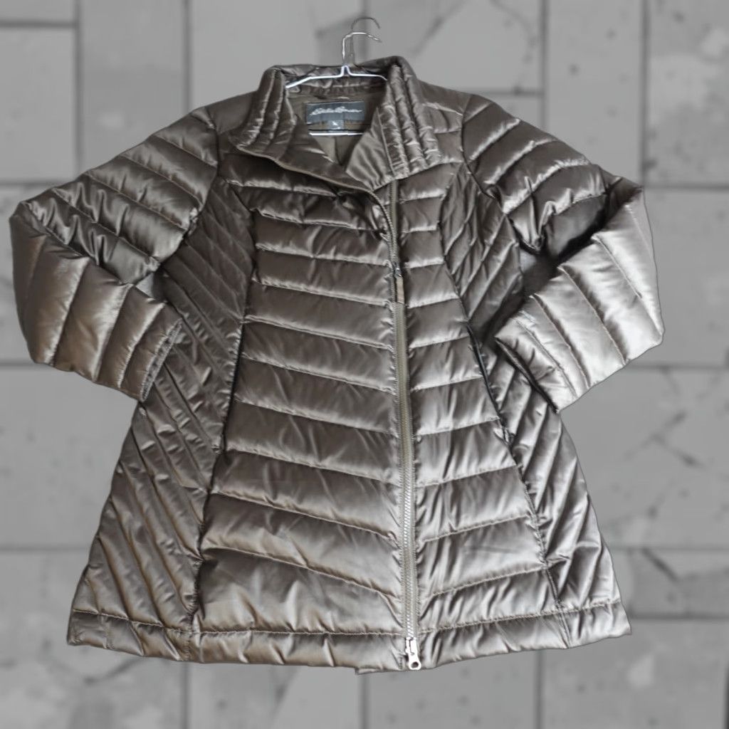 Eddie Bauer VINTAGE Eddie Bauer Womens Jacket Medium Brown Full Zip Down Chevron Parka Jacket Size M / US 6-8 / IT 42-44 - 1 Thumbnail