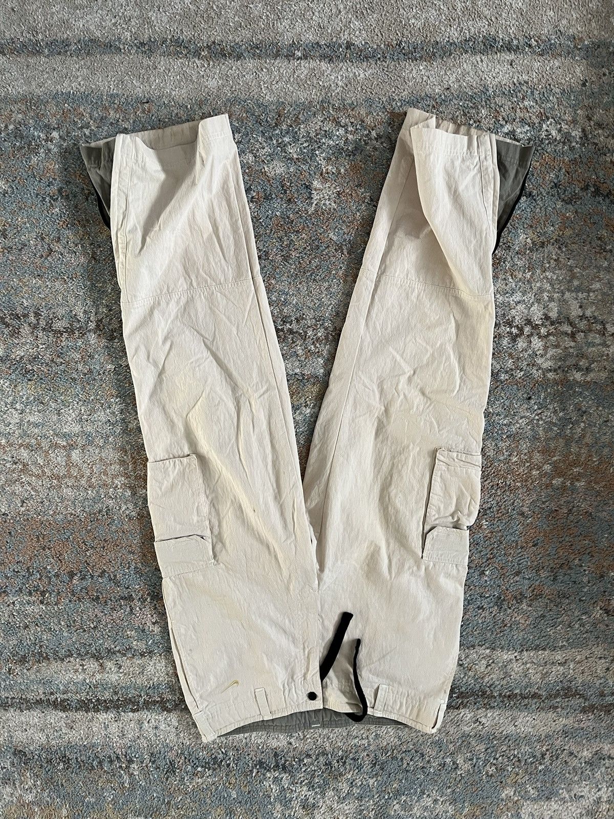 Vintage VTG Y2K Nike Flare Cargo Pants Tan 34x30 Size US 34 / EU 50 - 6 Thumbnail