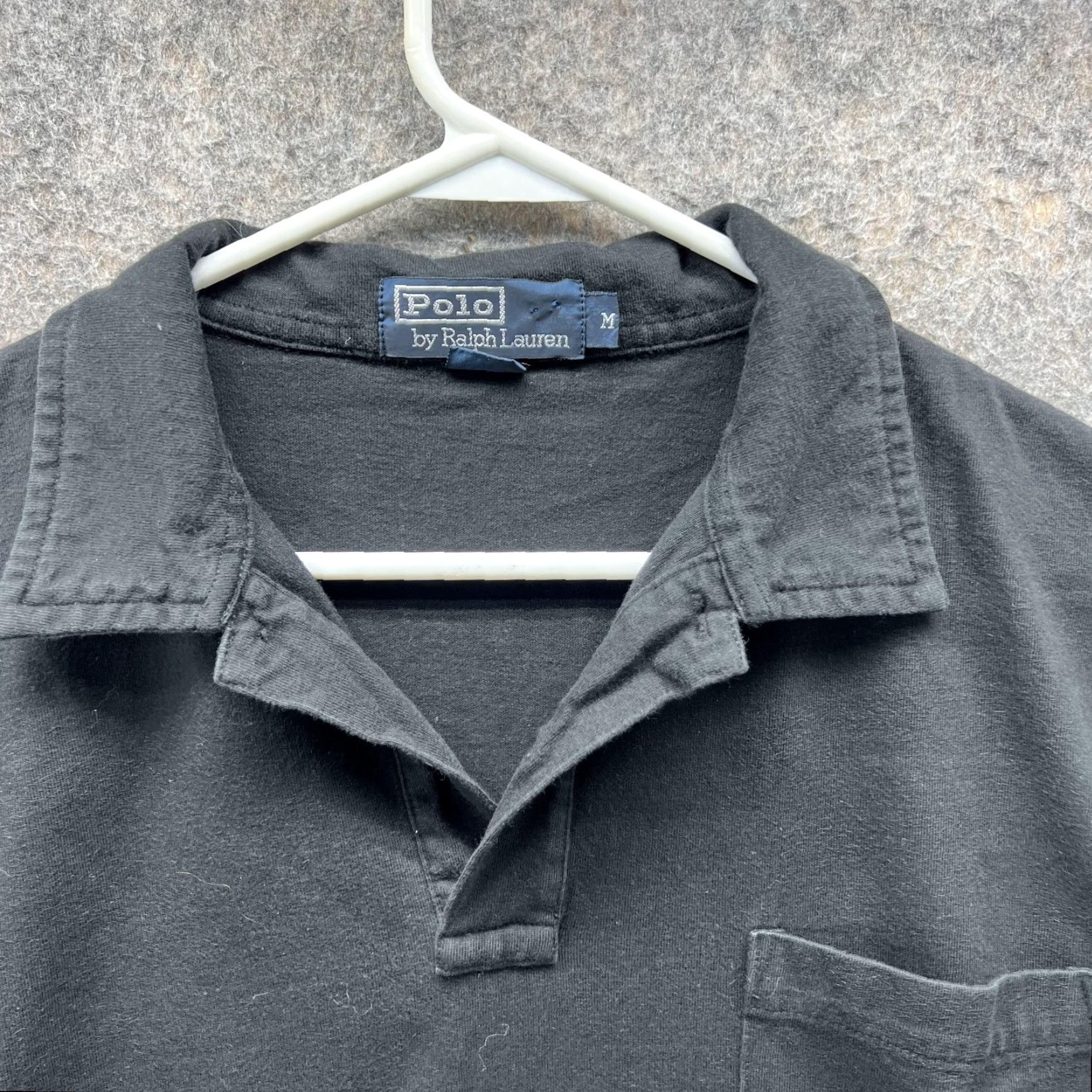Ralph Lauren VINTAGE Ralph Lauren Polo Shirt Men Medium Black Solid Short Sleeve Button Collar Polo Regular Fit 28 in Size US M / EU 48-50 / 2 - 4 Thumbnail