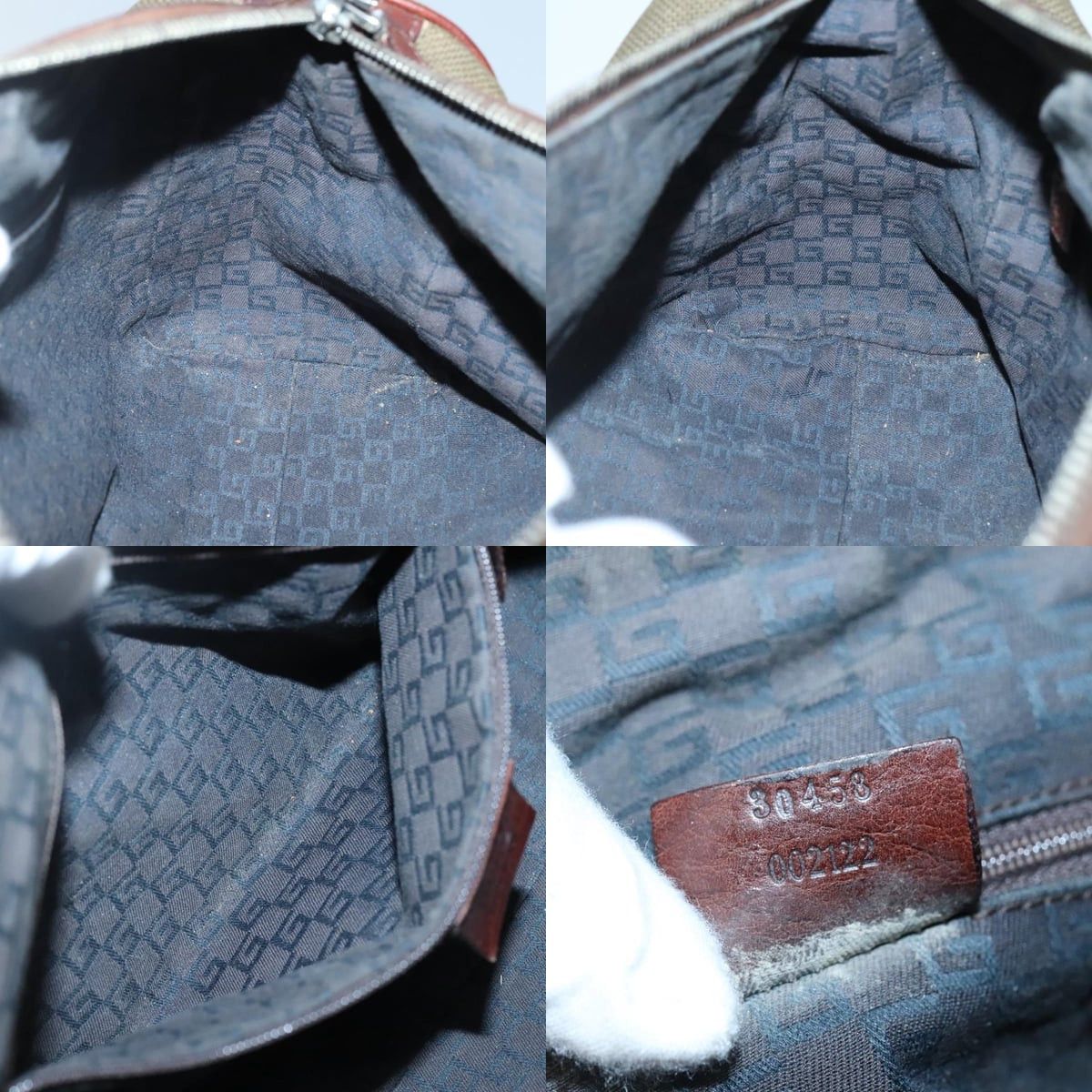 Gucci GUCCI Hand Bag Canvas Leather Khaki Brown Size ONE SIZE - 12 Thumbnail