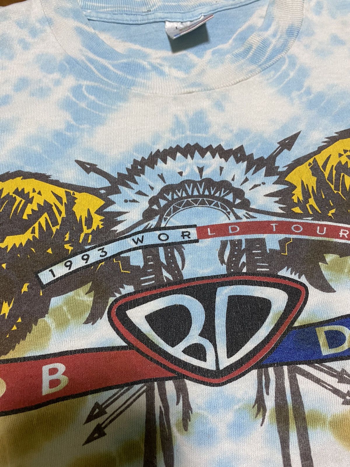 Band Tees × Vintage Vintage 90’s Bob Dylan World Tour Tie Dye FOTL Tee Size US L / EU 52-54 / 3 - 8 Thumbnail