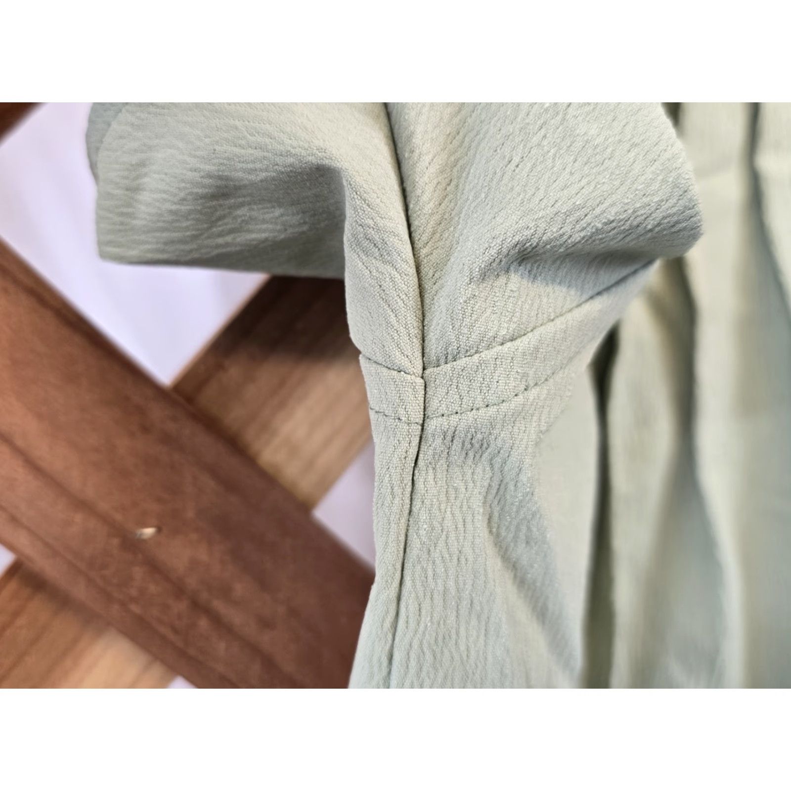 Vintage Women’s Casual Short Sleeve Ruffle Mini Dress - Green - Size S Size 28" / US 6 / IT 42 - 7 Thumbnail