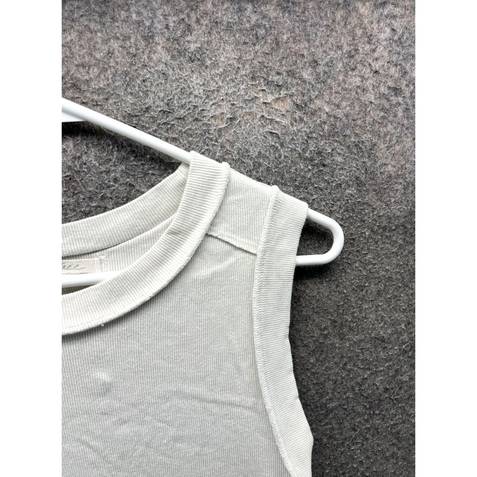 Free People Free People Tank Top Women Large White Cropped Crew Neck Knit Jersey We The Free Size L / US 10 / IT 46 - 7 Thumbnail