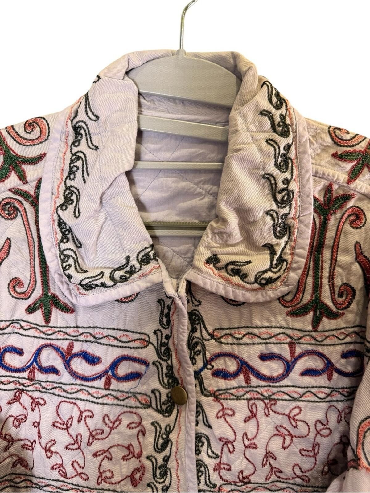 POST ARCHIVE FACTION (PAF) Women’s Boho Embroidered Reversible Quilted Cotton Jacket M Size M / US 6-8 / IT 42-44 - 4 Thumbnail