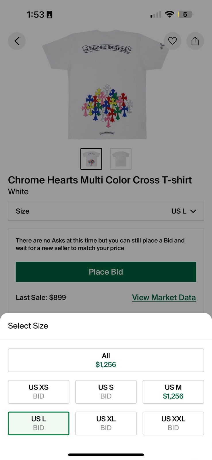 Chrome Hearts Chrome Hearts Multi Color Cross T-Shirt Size US L / EU 52-54 / 3 - 13 Thumbnail