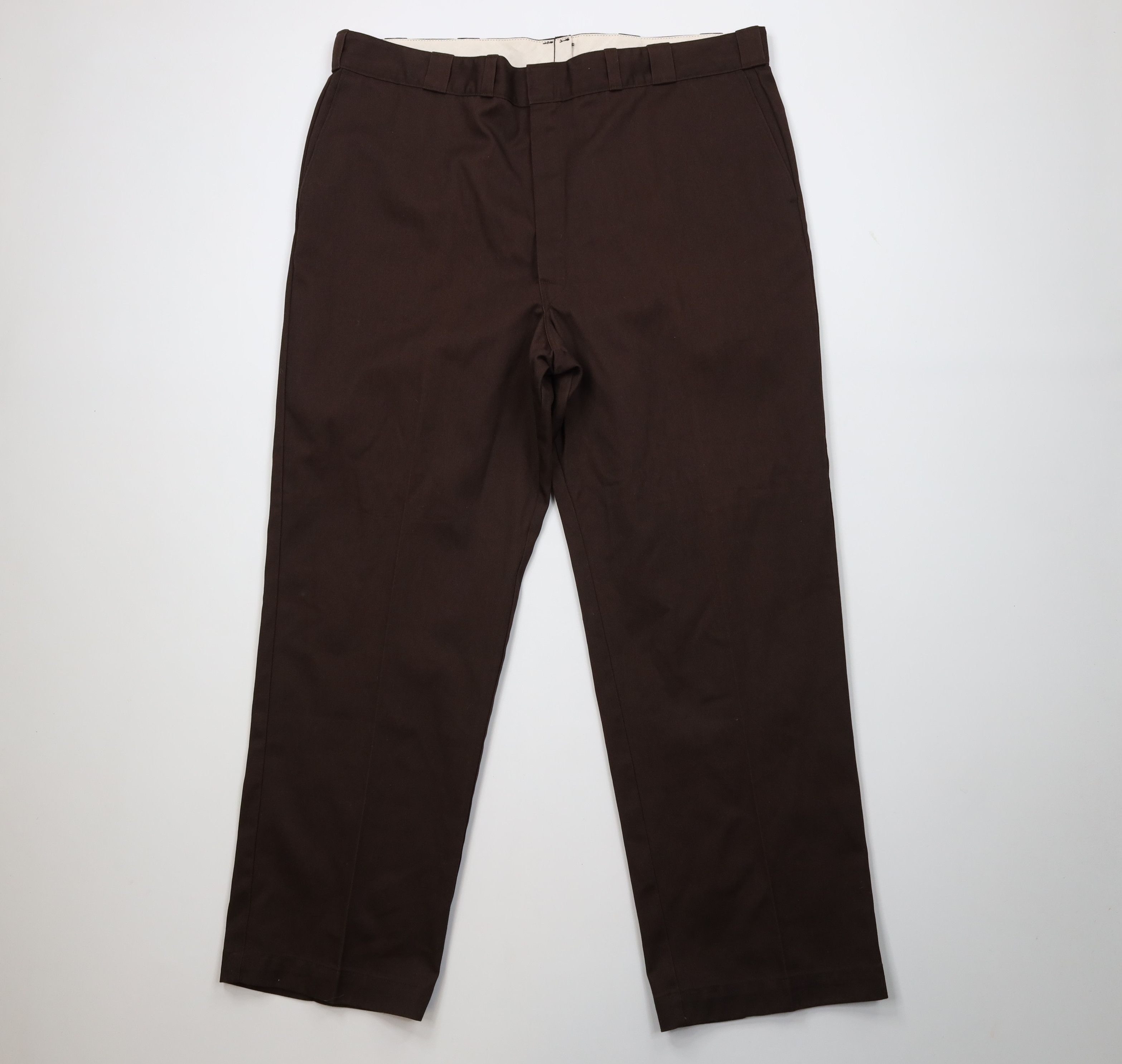 Vintage 90s Dickies Wide Leg Dungaree Pants Brown USA