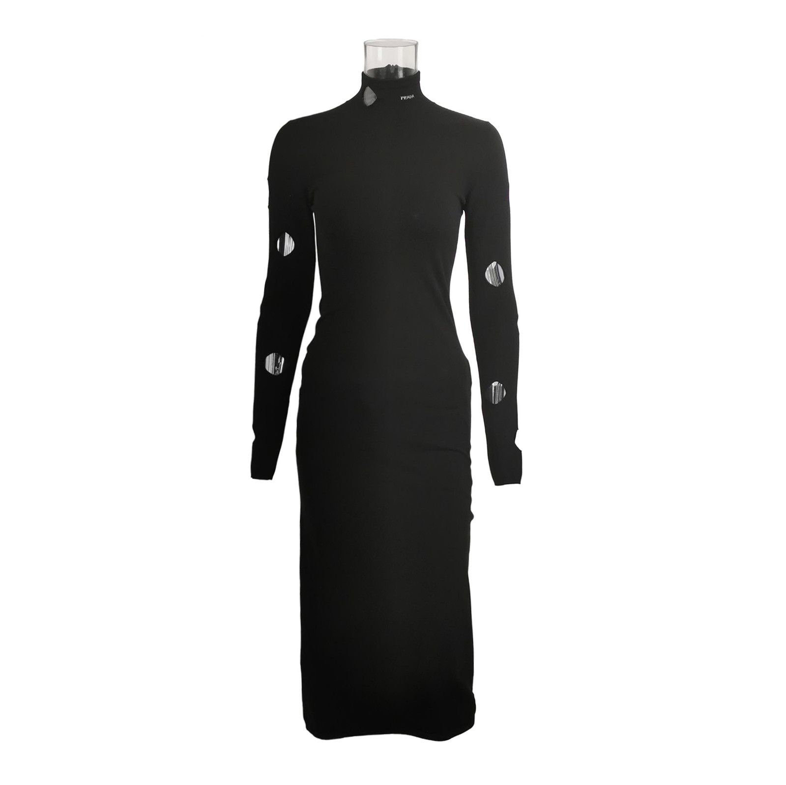 Prada Prada Black Hollow Design Slim Fit Dress - dmc Size L / US 10 / IT 46 - 1 Thumbnail